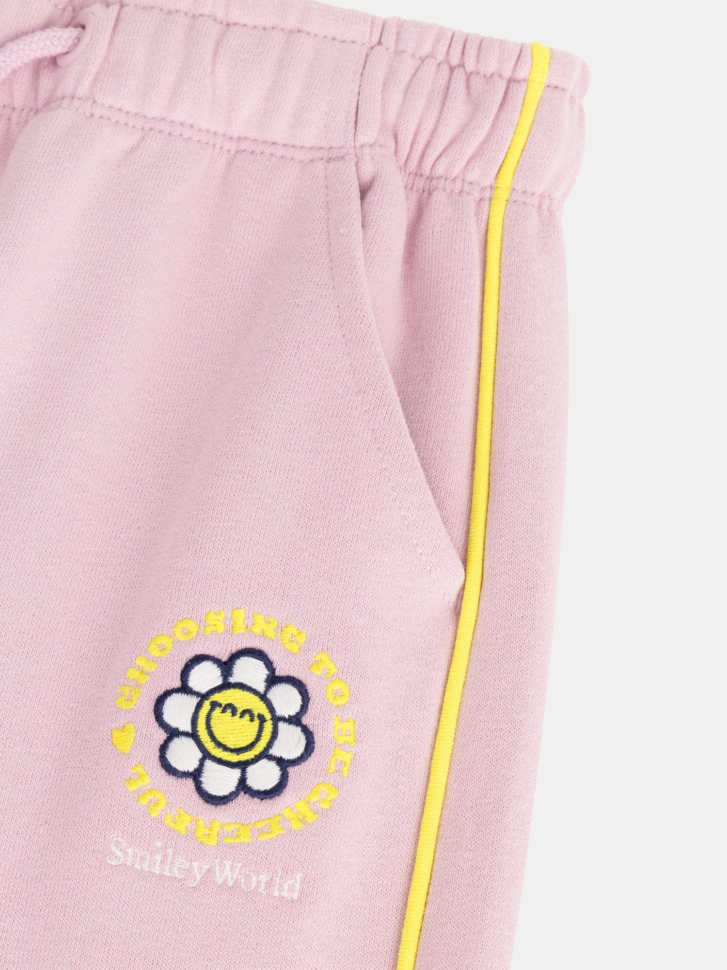 Pink Jogging with SMILEYWORLD® flower print for girls