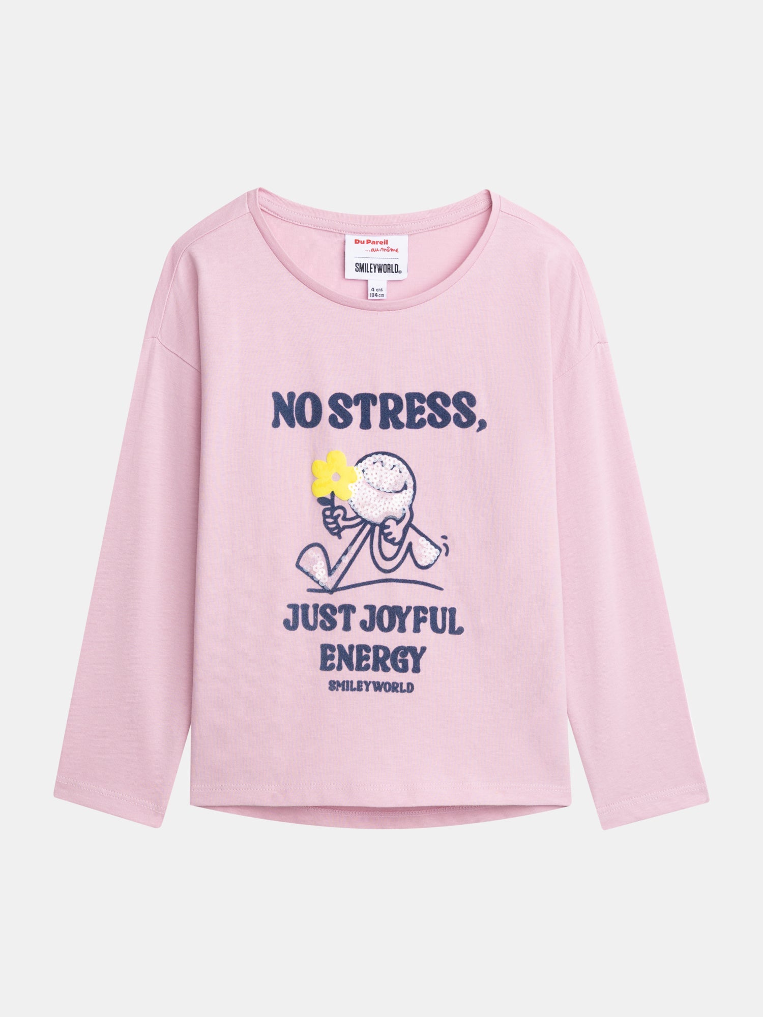 Long Sleeve Pink T-Shirt with SMILEYWORLD® Print for Girls