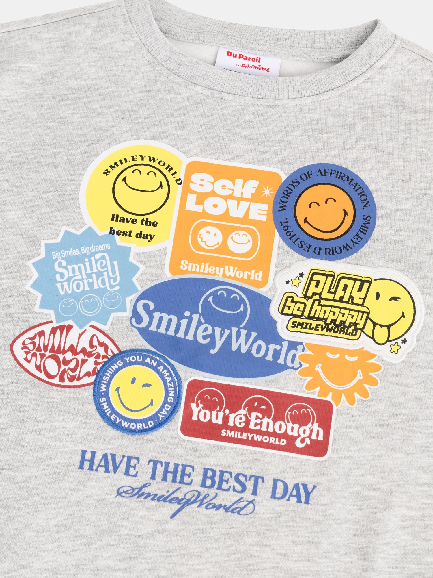 Heather Gray Sweatshirt with SMILEYWORLD® Print for Boys