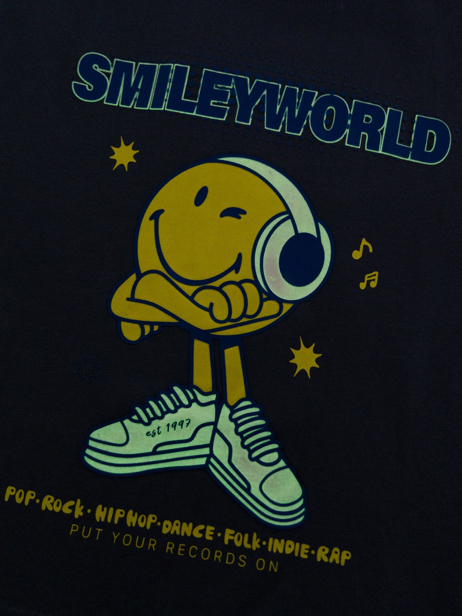 Blue long sleeve t-shirt with SMILEYWORLD print for boys