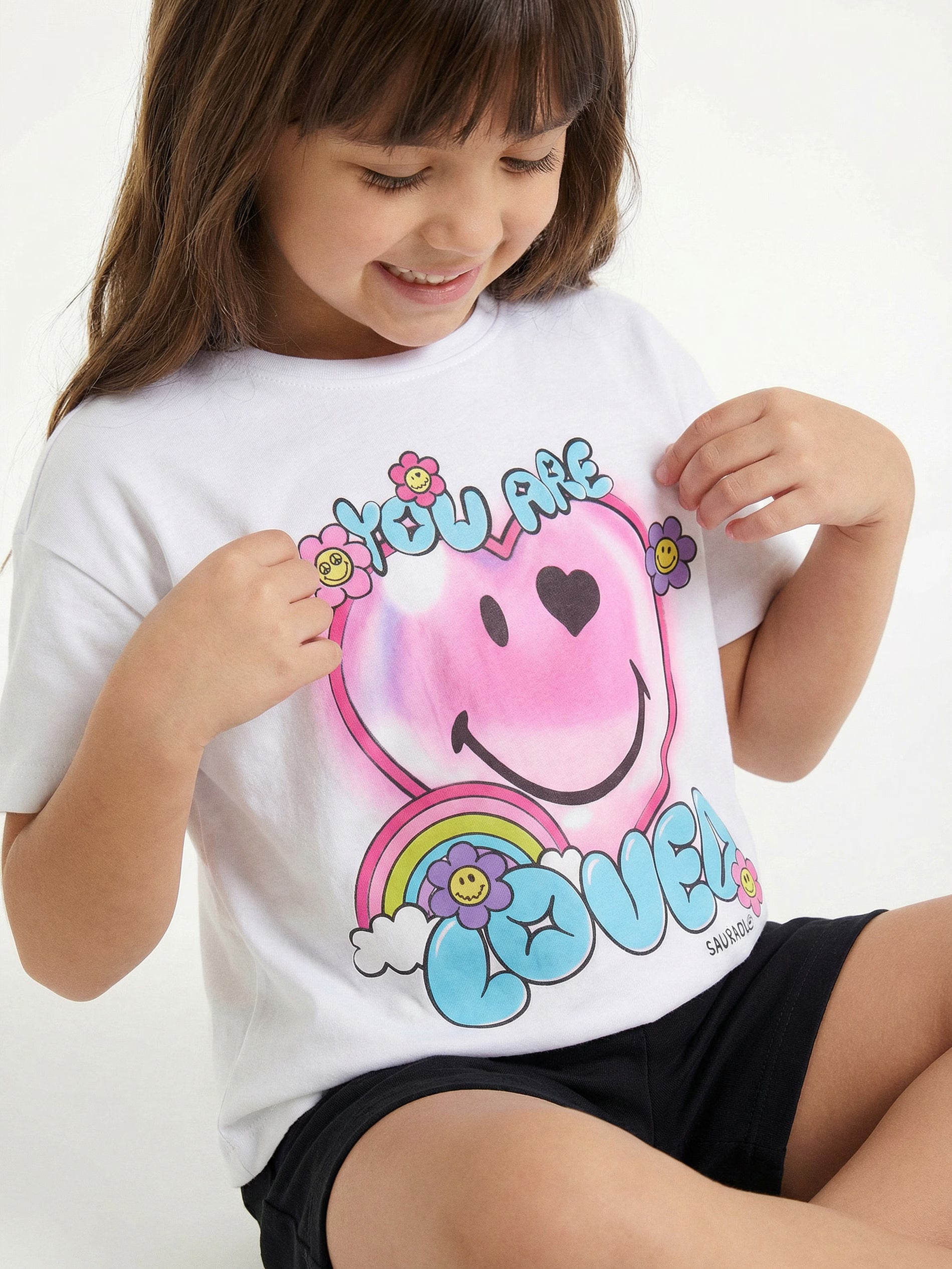Cotton T-shirt with SmileyWorld print