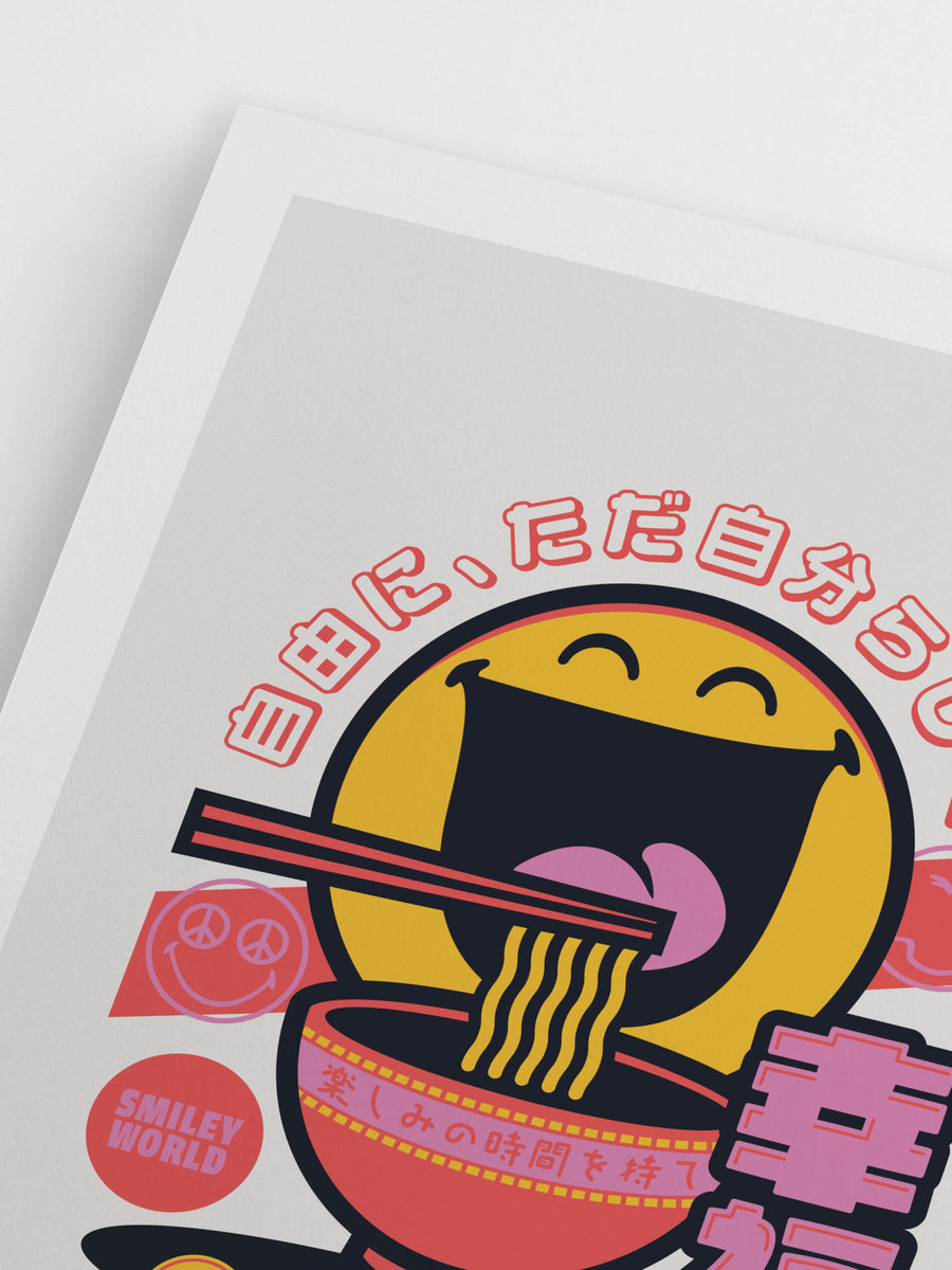 SmileyWorld® x Postery Happy Ramen Poster – Matte Print – Smiley World