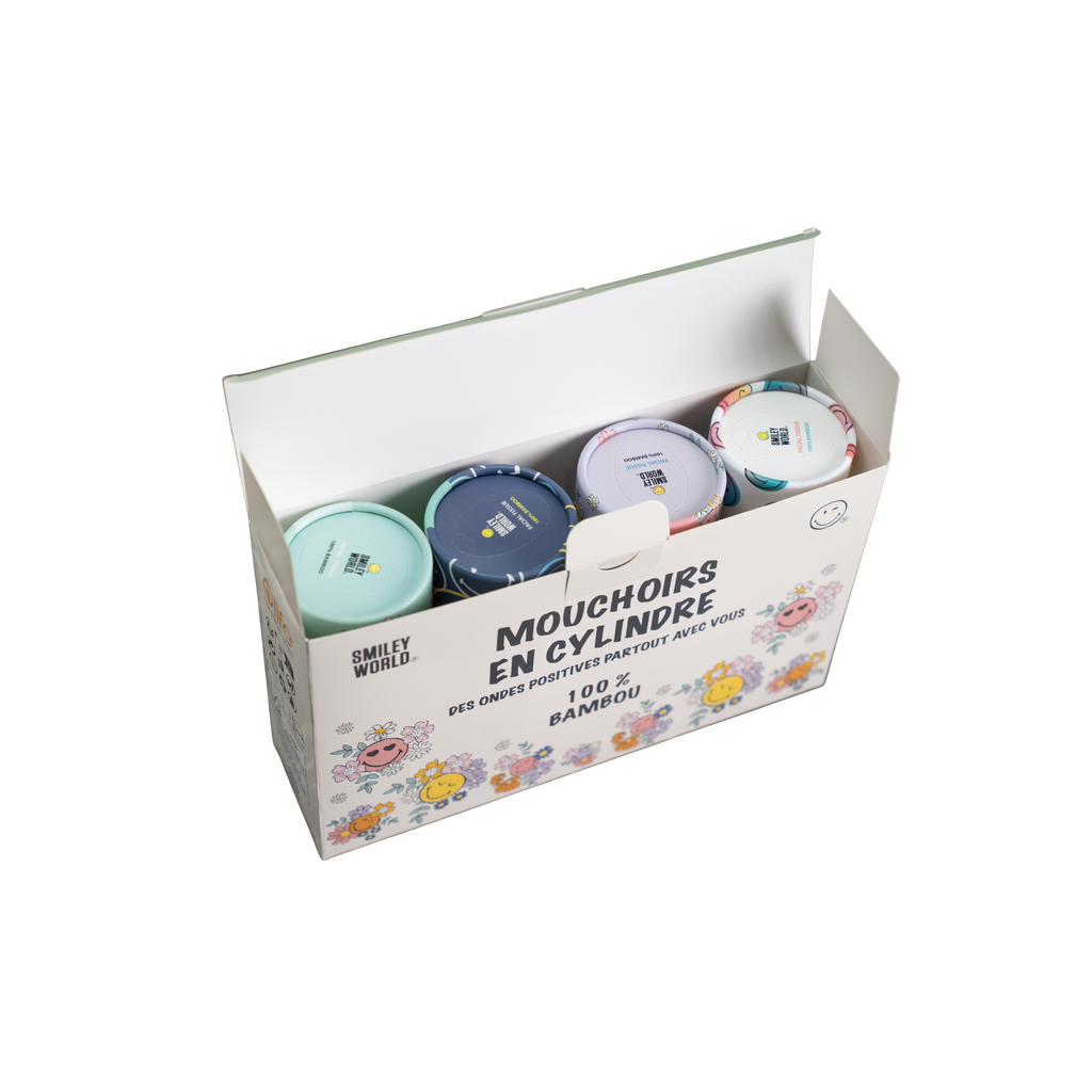 SmileyWorld® Car & Home Cylinder Tissues 4-Pack