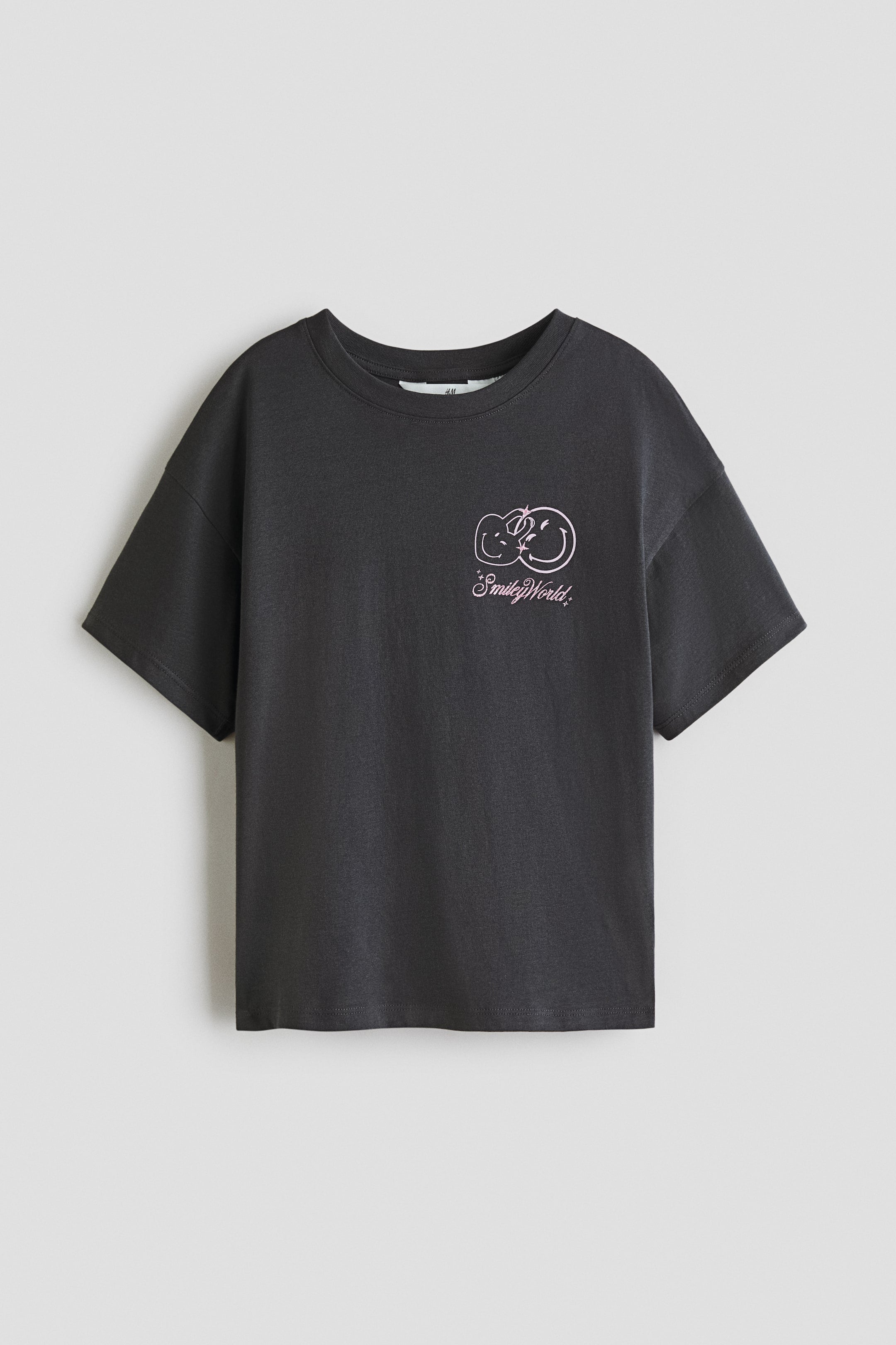 Print-motif cotton T-shirt