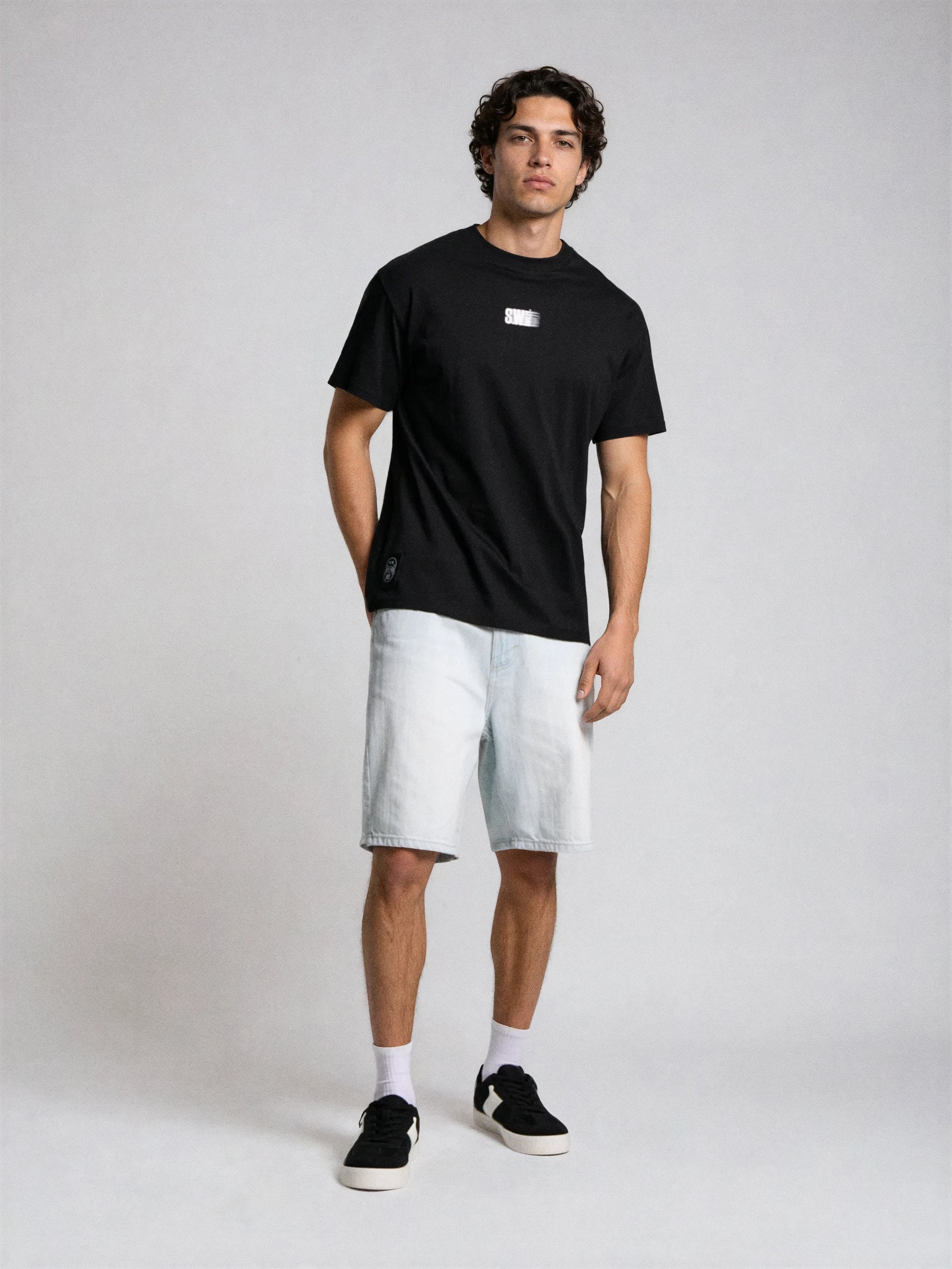 Cotton T-shirt with S.W.Smiley print