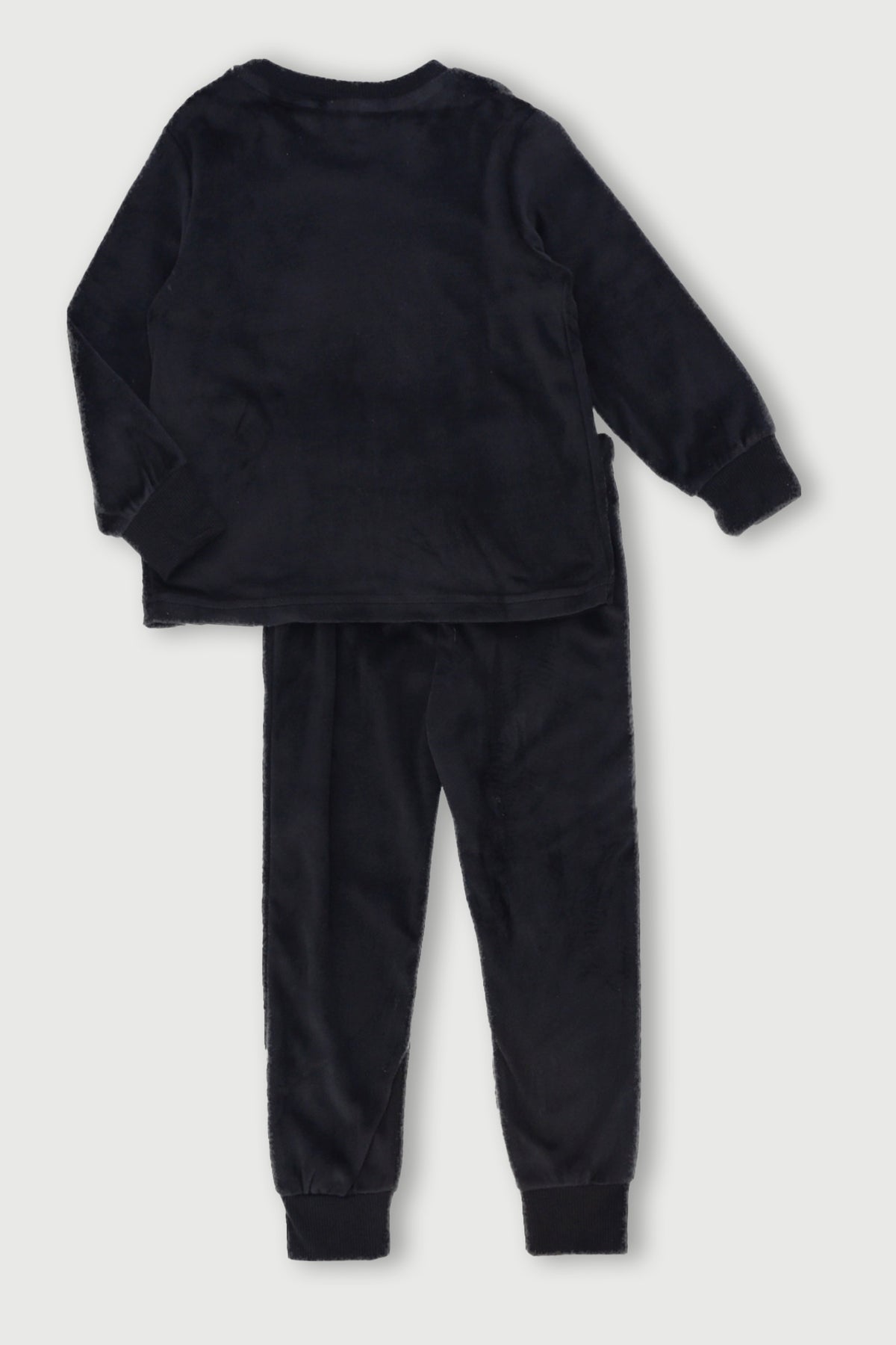 Pre-Boys Smiley Long Velour Sleep Set - Black