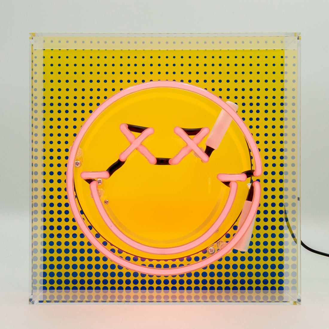 Fun Smile Pink: S.W.Smiley Acrylic Box Glass Neon
