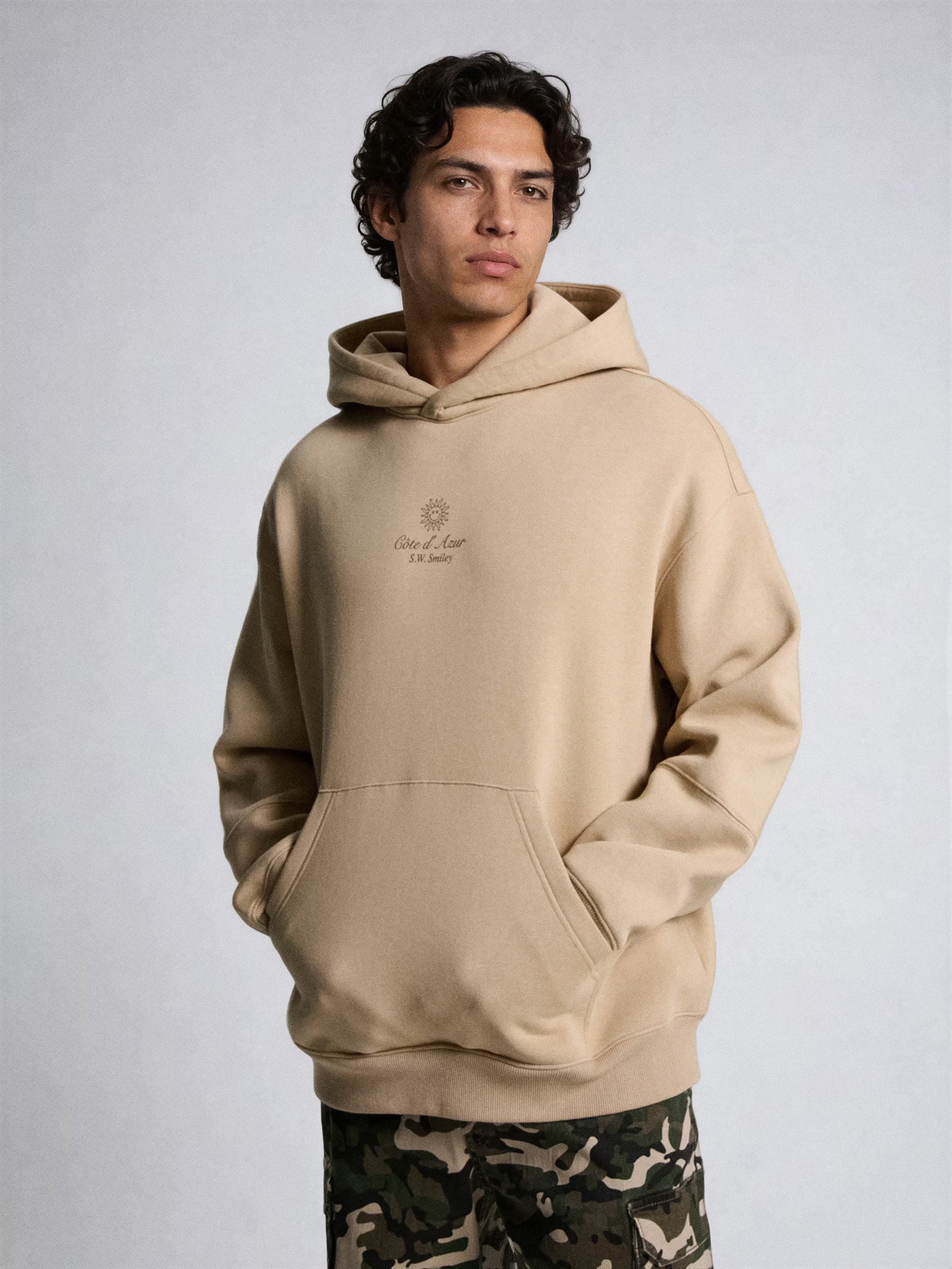 S.W.Smiley print hoodie