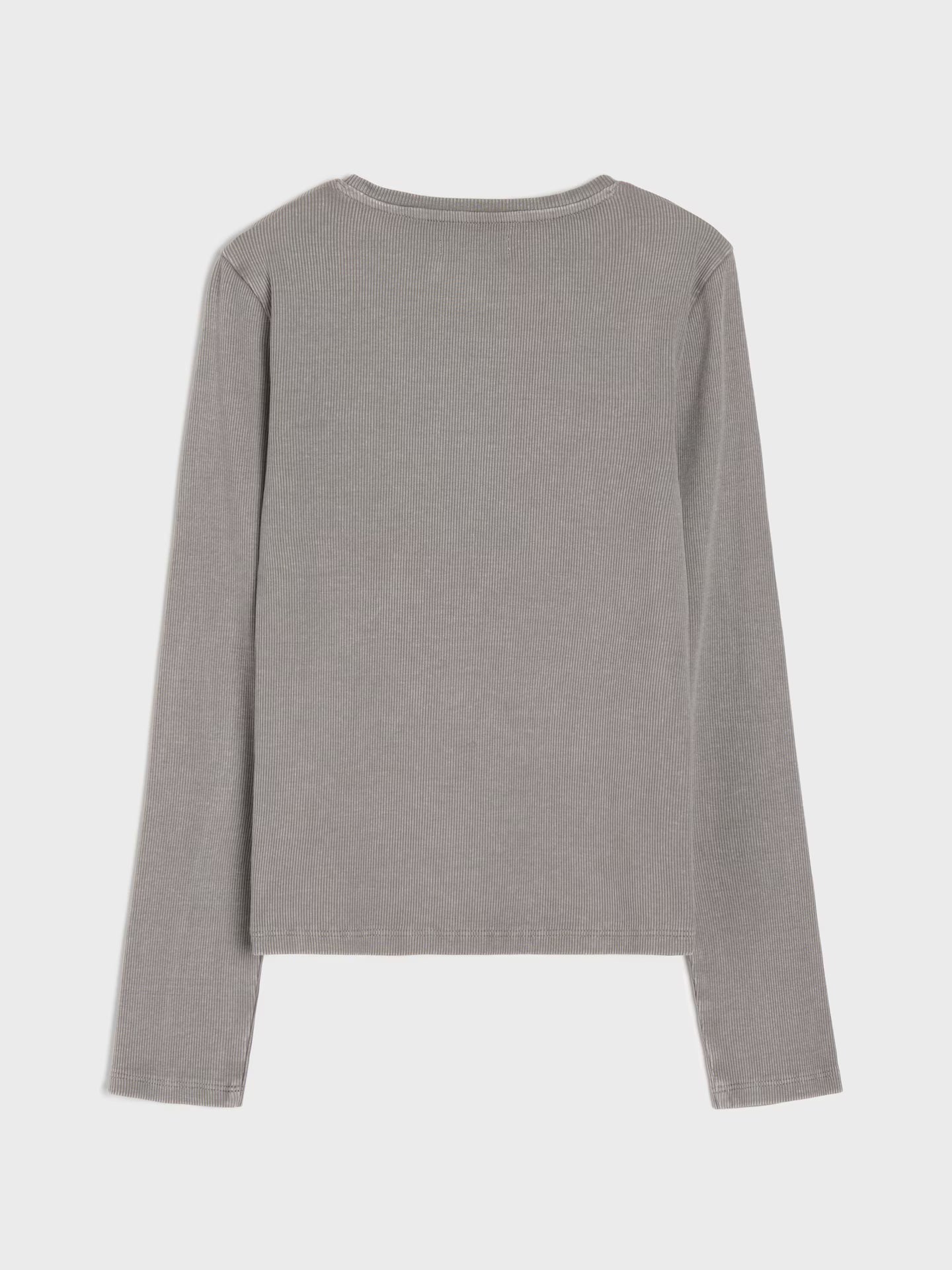 Ribbed long-sleeved T-shirt with print