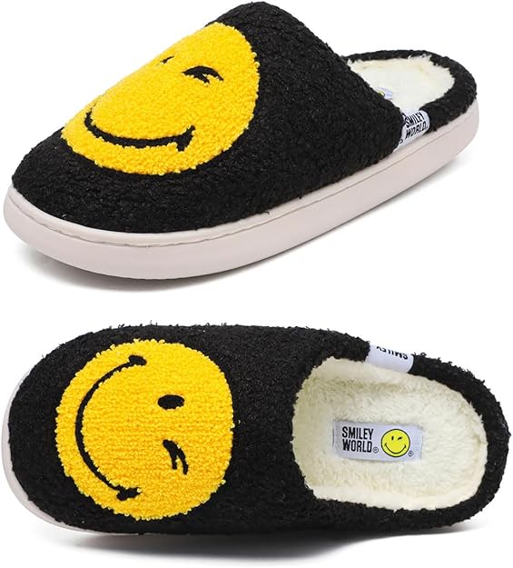 SMILEYWORLD® Women's Slippers Soft Fluffy Memory Foam Mens Indoor House Shoes