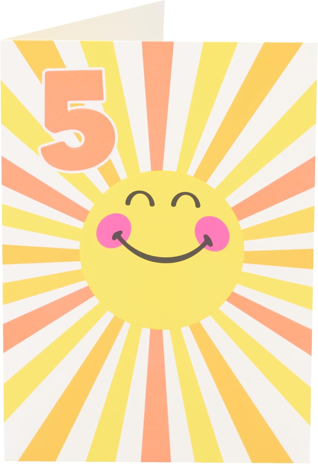 UK Greetings | Smiley World 5th Birthday Card for Boy/Girl | Happy Birthday Gifts | Her/Him | Sunshine Design | With Envelope | 133 x 184 mm