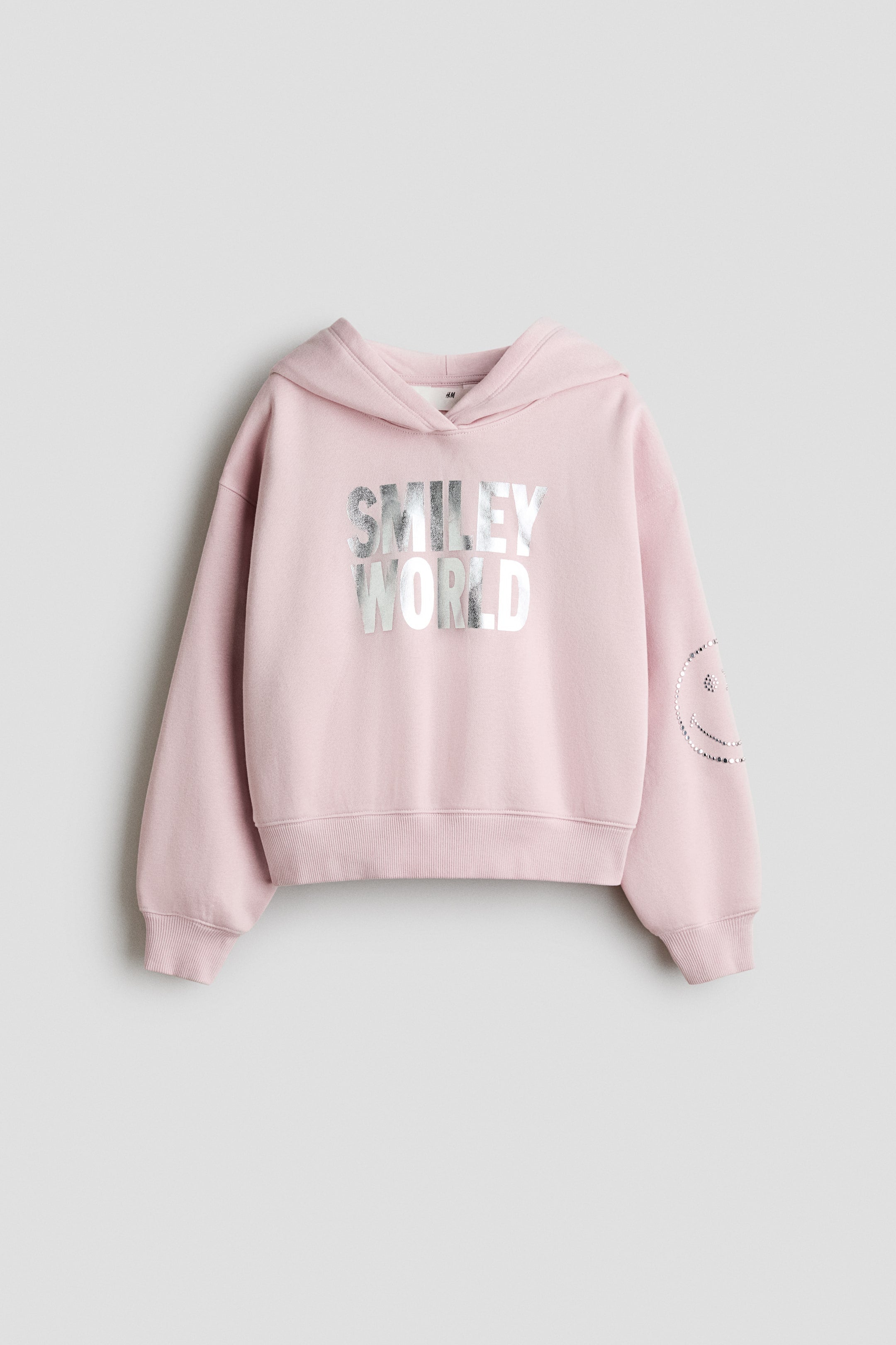 Print-motif brushed-inside hoodie