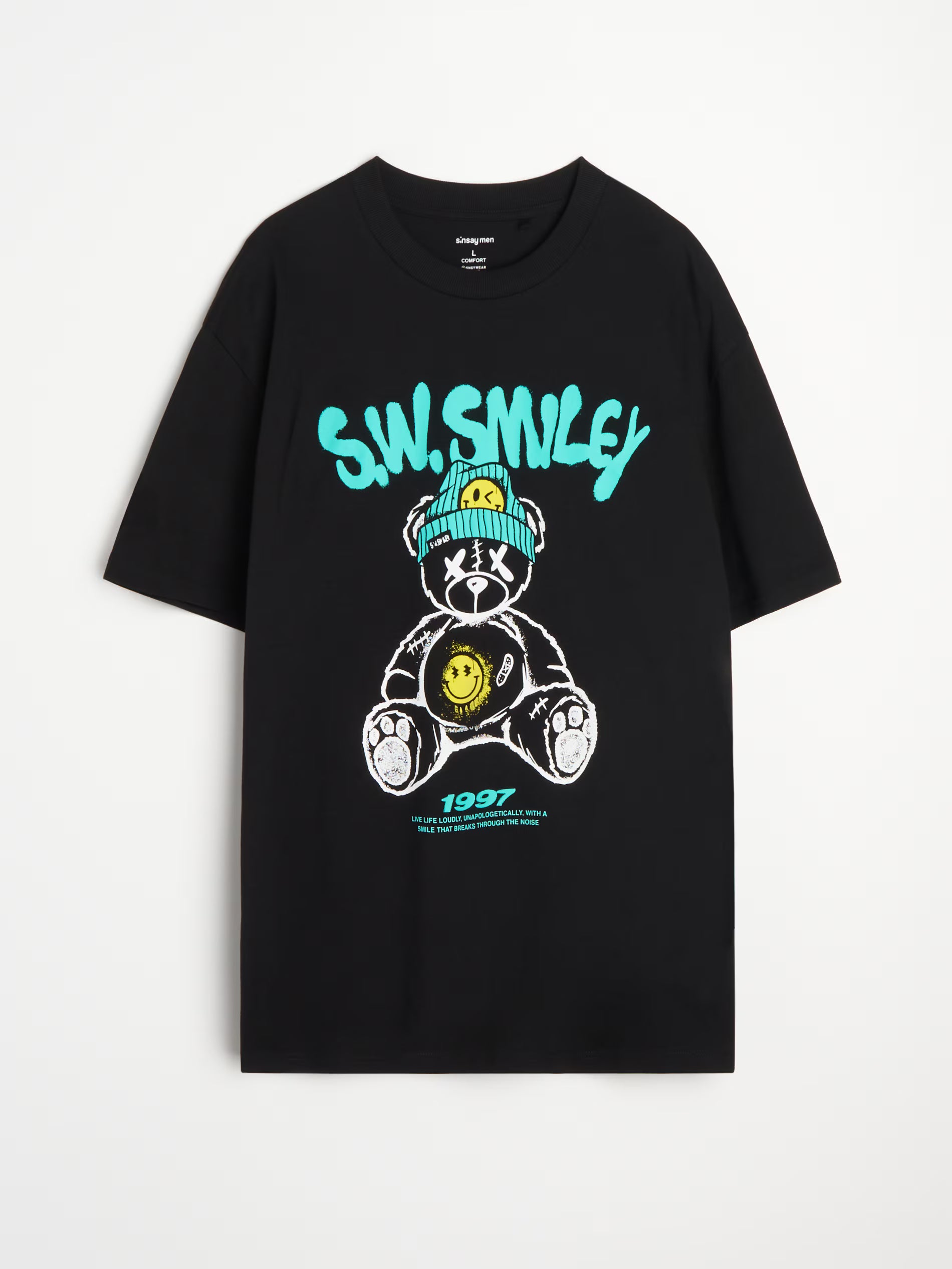 Cotton T-shirt with S.W.Smiley print on the back