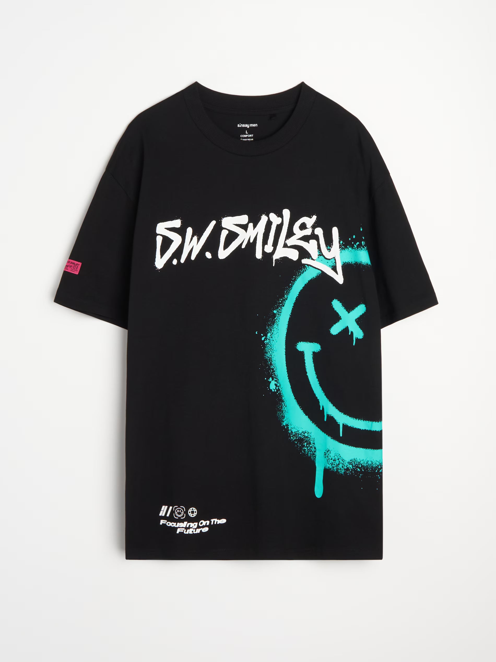 Cotton T-shirt with S.W.Smiley print on the back