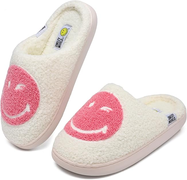 SMILEYWORLD® Women's Slippers Soft Fluffy Memory Foam Mens Indoor House Shoes