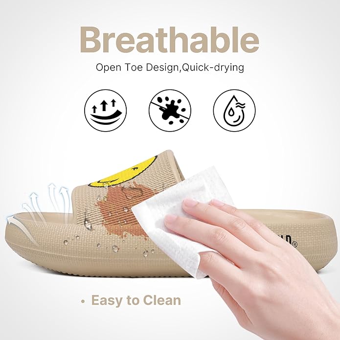SmileyWorld Bathing Shoes for Men and Women Slippers Original Slippers Non-Slip Breathable Bath Slippers Summer Slippers Indoor / Outdoor