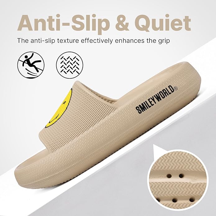 SmileyWorld Bathing Shoes for Men and Women Slippers Original Slippers Non-Slip Breathable Bath Slippers Summer Slippers Indoor / Outdoor