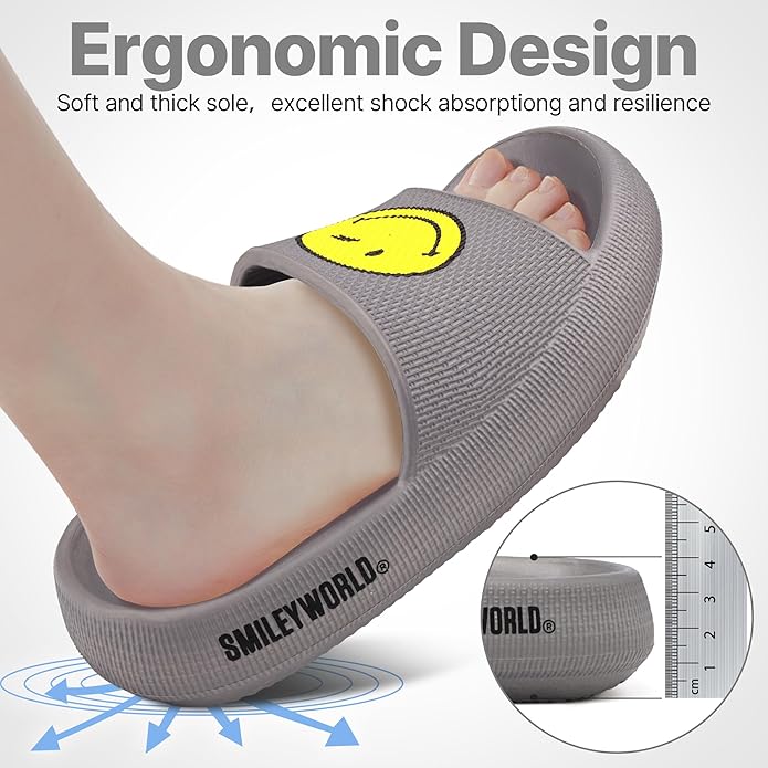 SmileyWorld Bathing Shoes for Men and Women Slippers Original Slippers Non-Slip Breathable Bath Slippers Summer Slippers Indoor / Outdoor