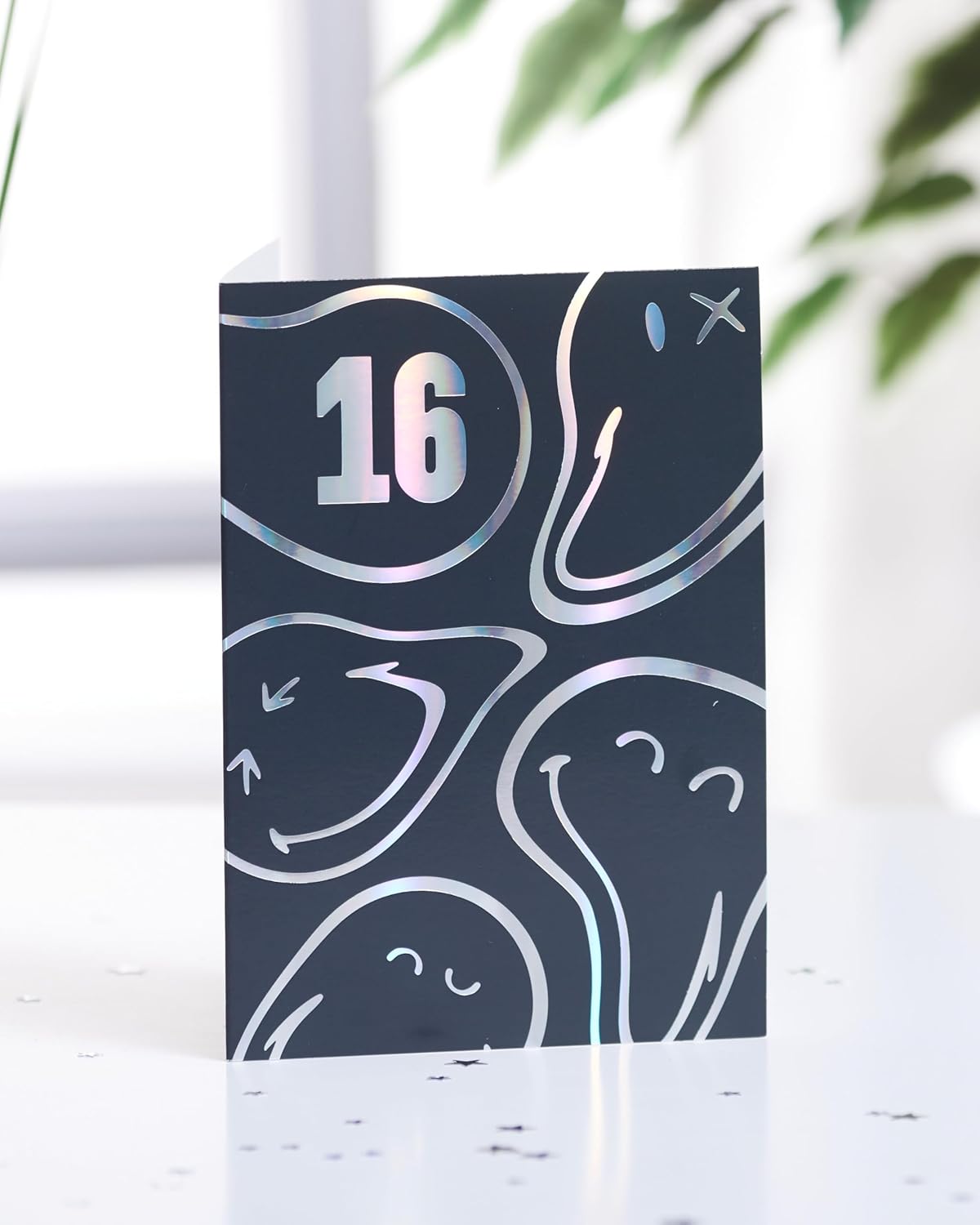 UK Greetings | Smiley World 16th Birthday Card | Happy Birthday Gifts | Him, Boys, Men | Silver Foil Design | With Envelope | 13.3x18.4cm