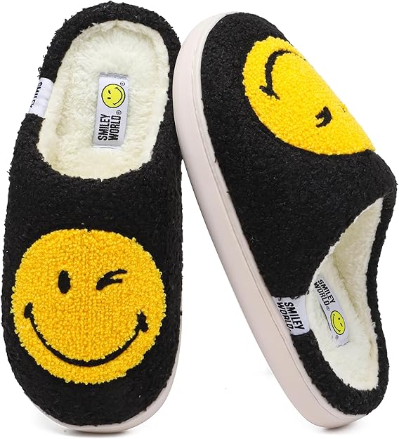 SMILEYWORLD® Women's Slippers Soft Fluffy Memory Foam Mens Indoor House Shoes
