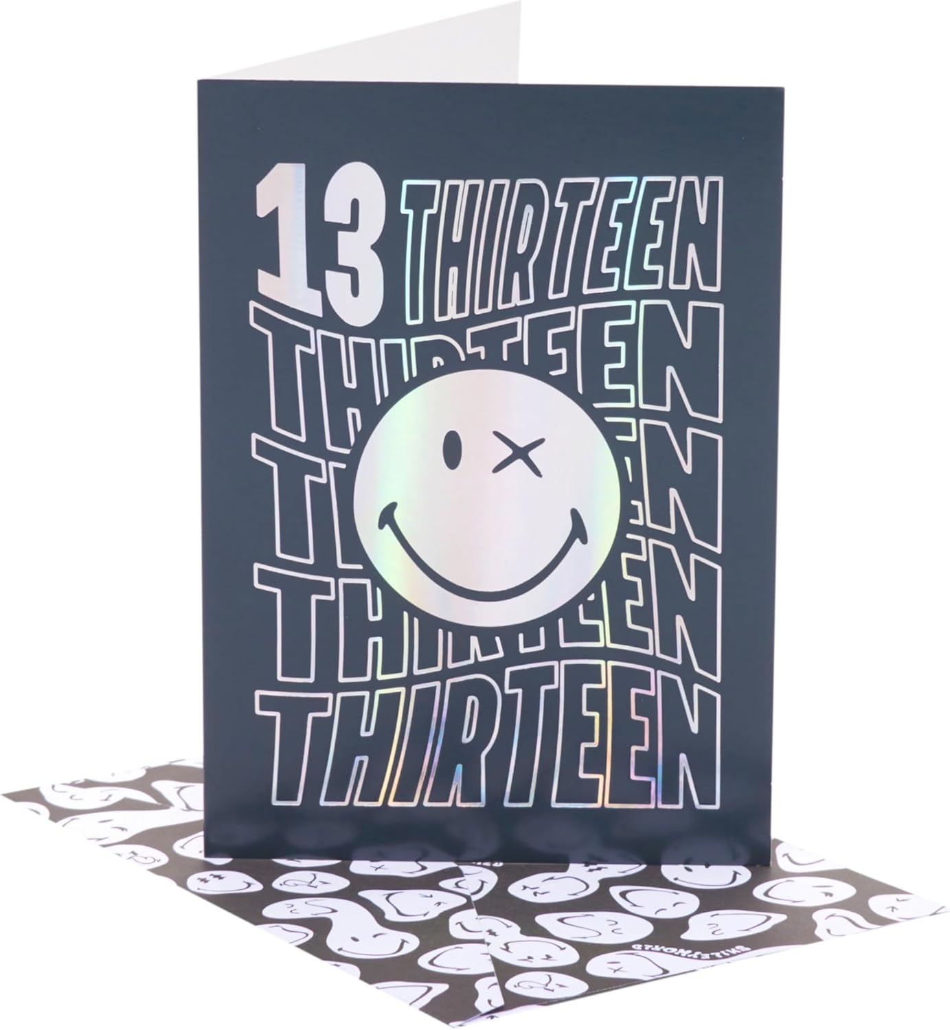 UK Greetings | Smiley World 13th Birthday Card for Him | Happy Birthday Gifts | Him, Boys, Men | Silver Foil Design | With Envelope | 133 x 184 mm