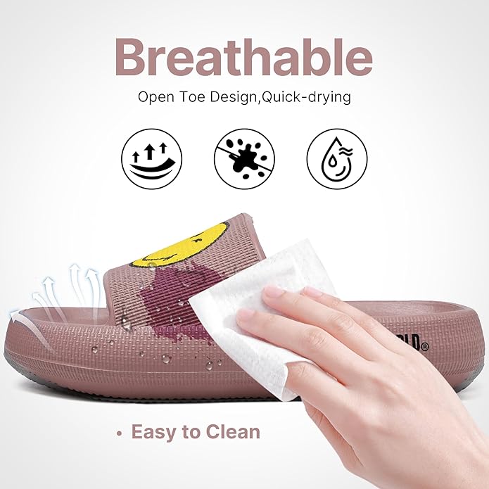 SmileyWorld Bathing Shoes for Men and Women Slippers Original Slippers Non-Slip Breathable Bath Slippers Summer Slippers Indoor / Outdoor