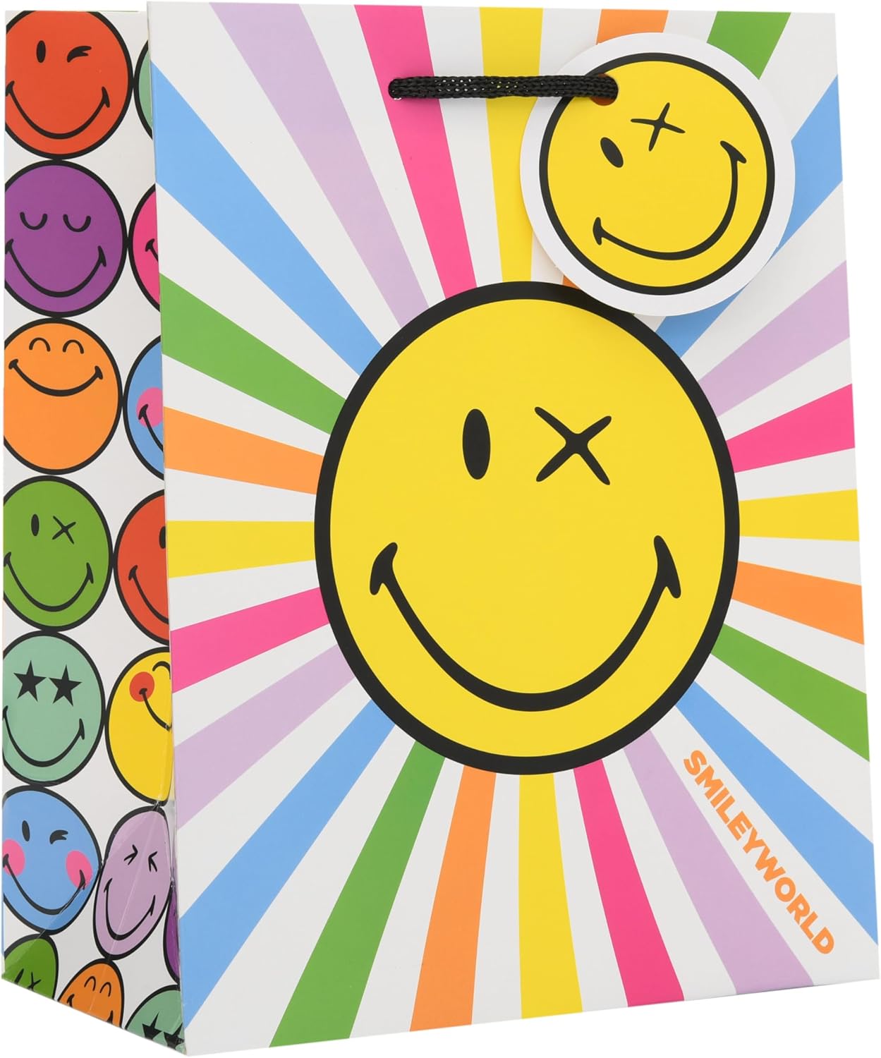 UK Greetings | Medium Gift Bag for Her/Friend | Party Bags for Presents | Birthdays, Thank You & Other Events | Smiley Design | 19 x 23 x 8.9 cm