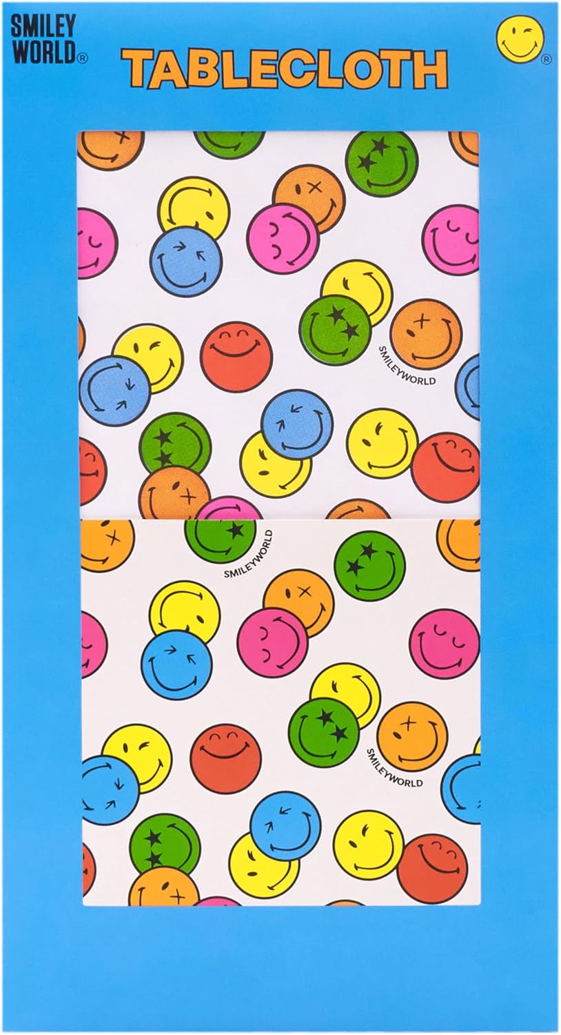 UK Greetings | Paper Tablecloth | for Birthdays, Party's & Celebrations | Table Decoration | Boys, Girls | Smiley World Design | 120 x 180cm