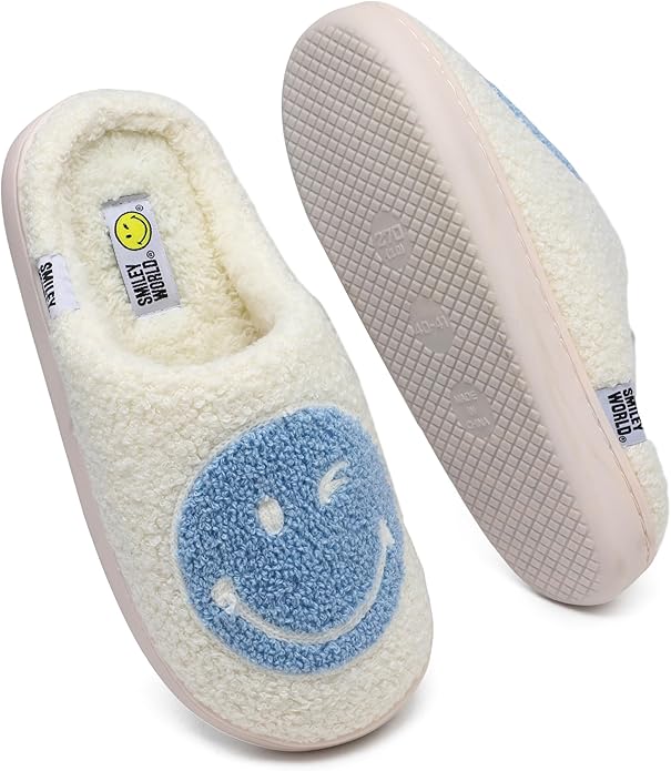 SMILEYWORLD Slippers Girls Boys Slippers Winter Plush Non-Slip Indoor Slippers for Children