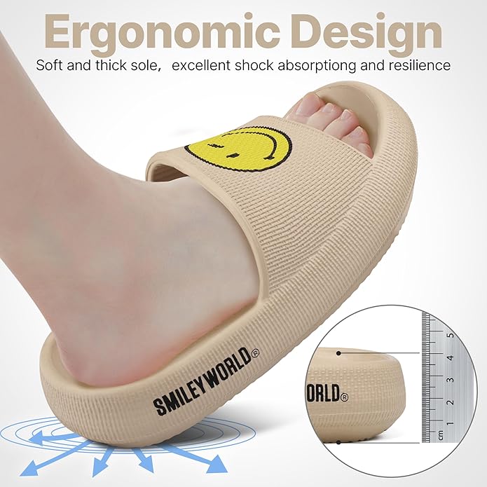 SmileyWorld Bathing Shoes for Men and Women Slippers Original Slippers Non-Slip Breathable Bath Slippers Summer Slippers Indoor / Outdoor