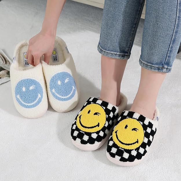 SMILEYWORLD® Women's Slippers Soft Fluffy Memory Foam Mens Indoor House Shoes