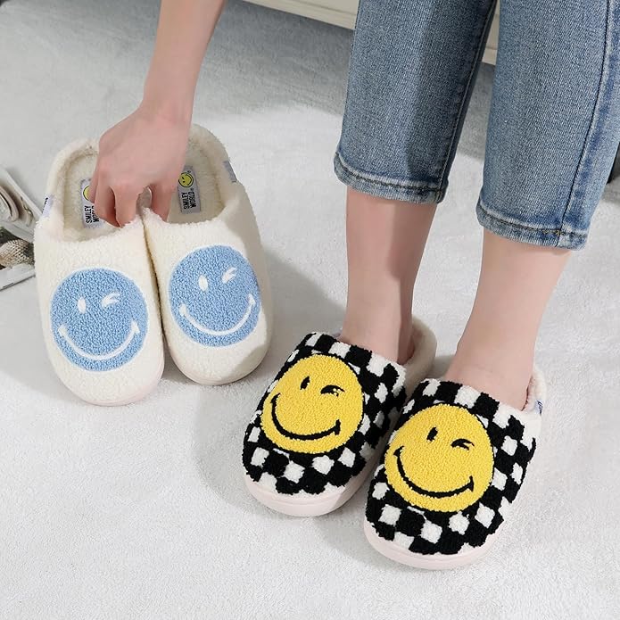 SMILEYWORLD Slippers Girls Boys Slippers Winter Plush Non-Slip Indoor Slippers for Children