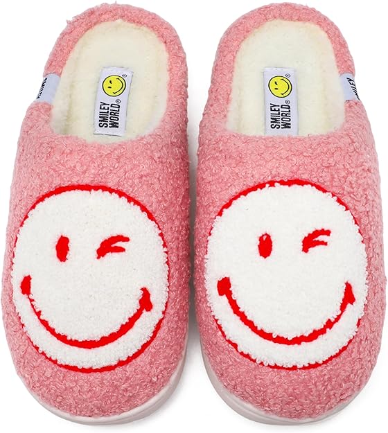SMILEYWORLD® Women's Slippers Soft Fluffy Memory Foam Mens Indoor House Shoes