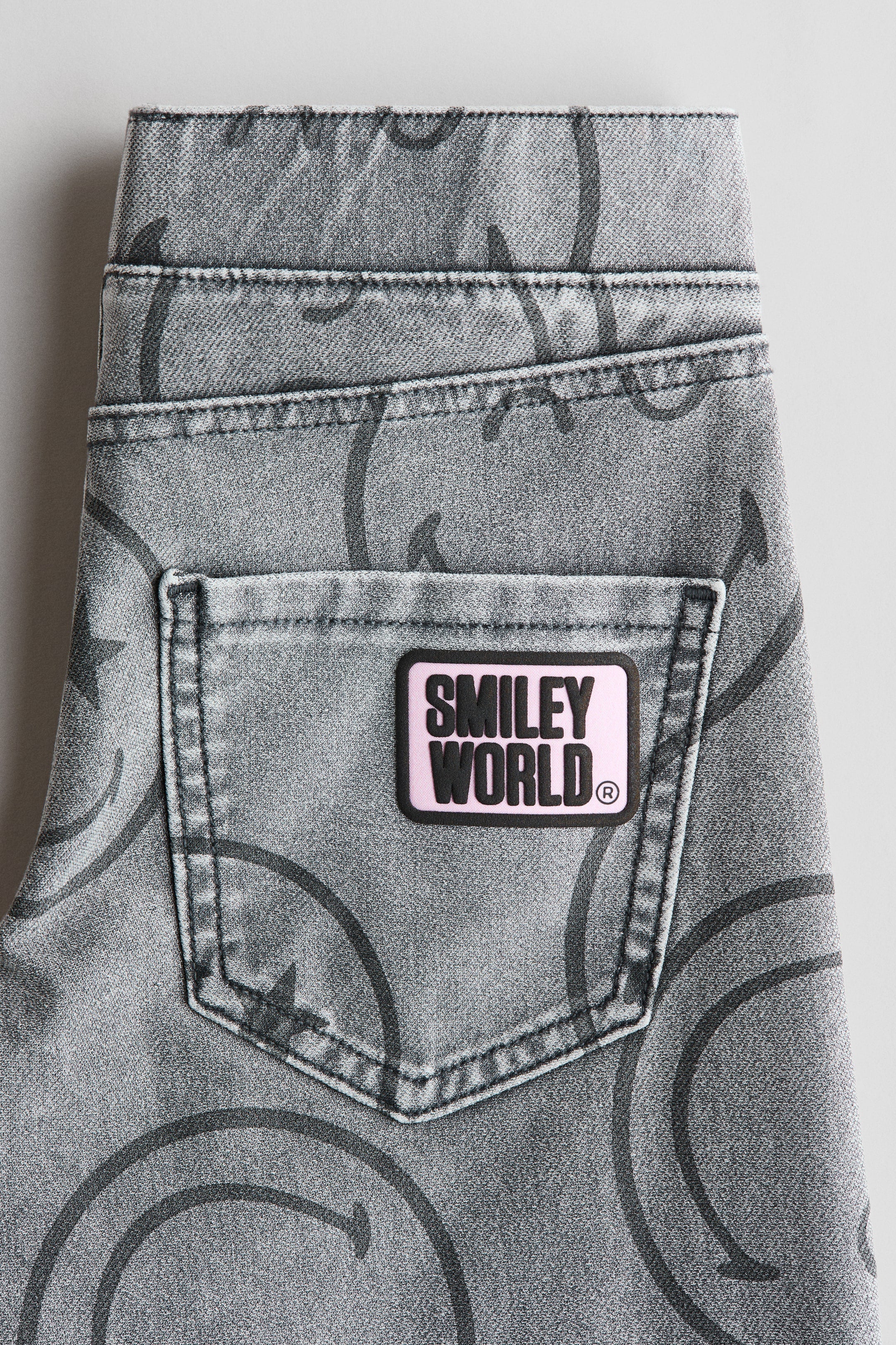 Wide denim-look trousers