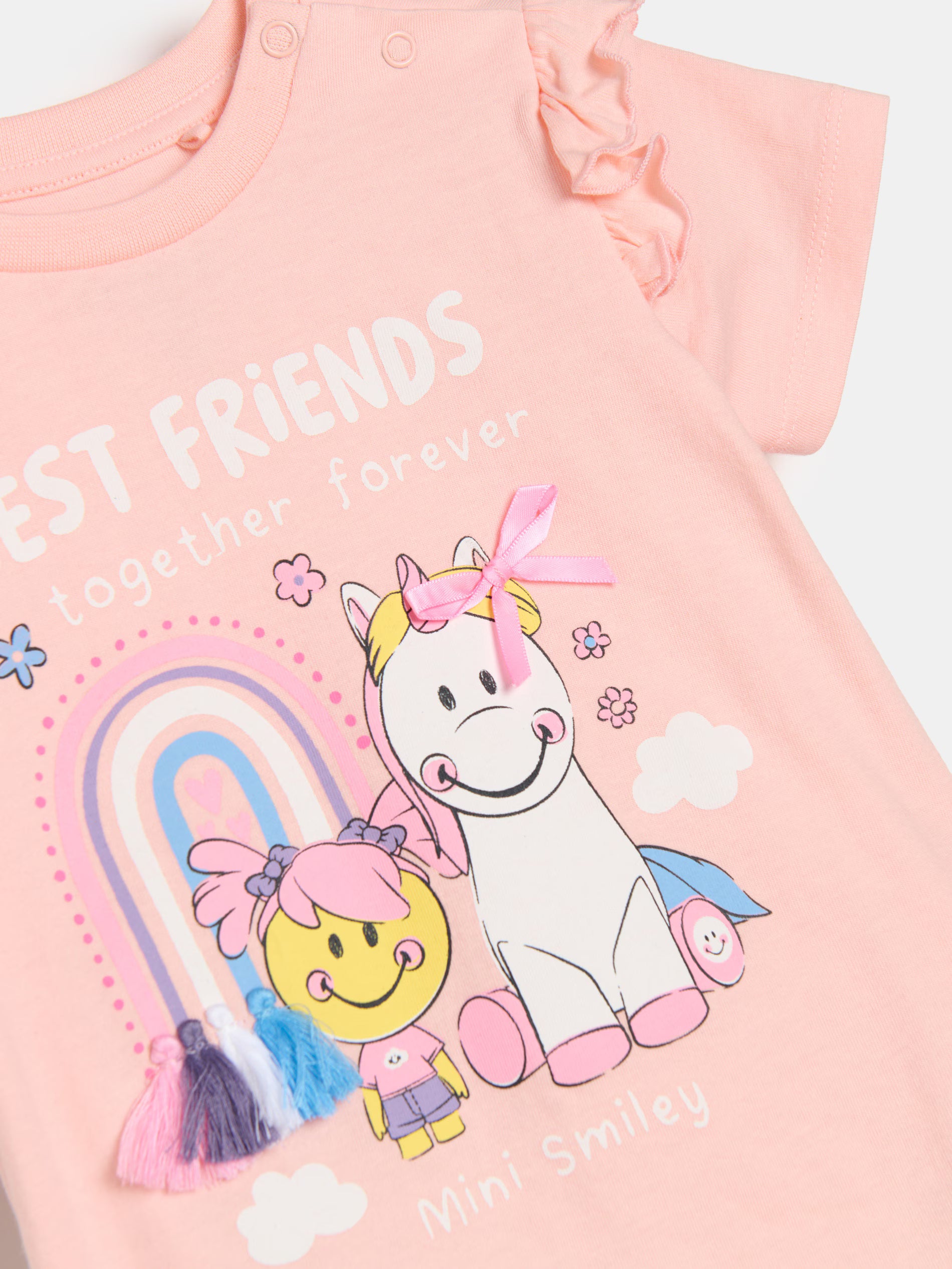 Cotton T-shirt with Mini Smiley print