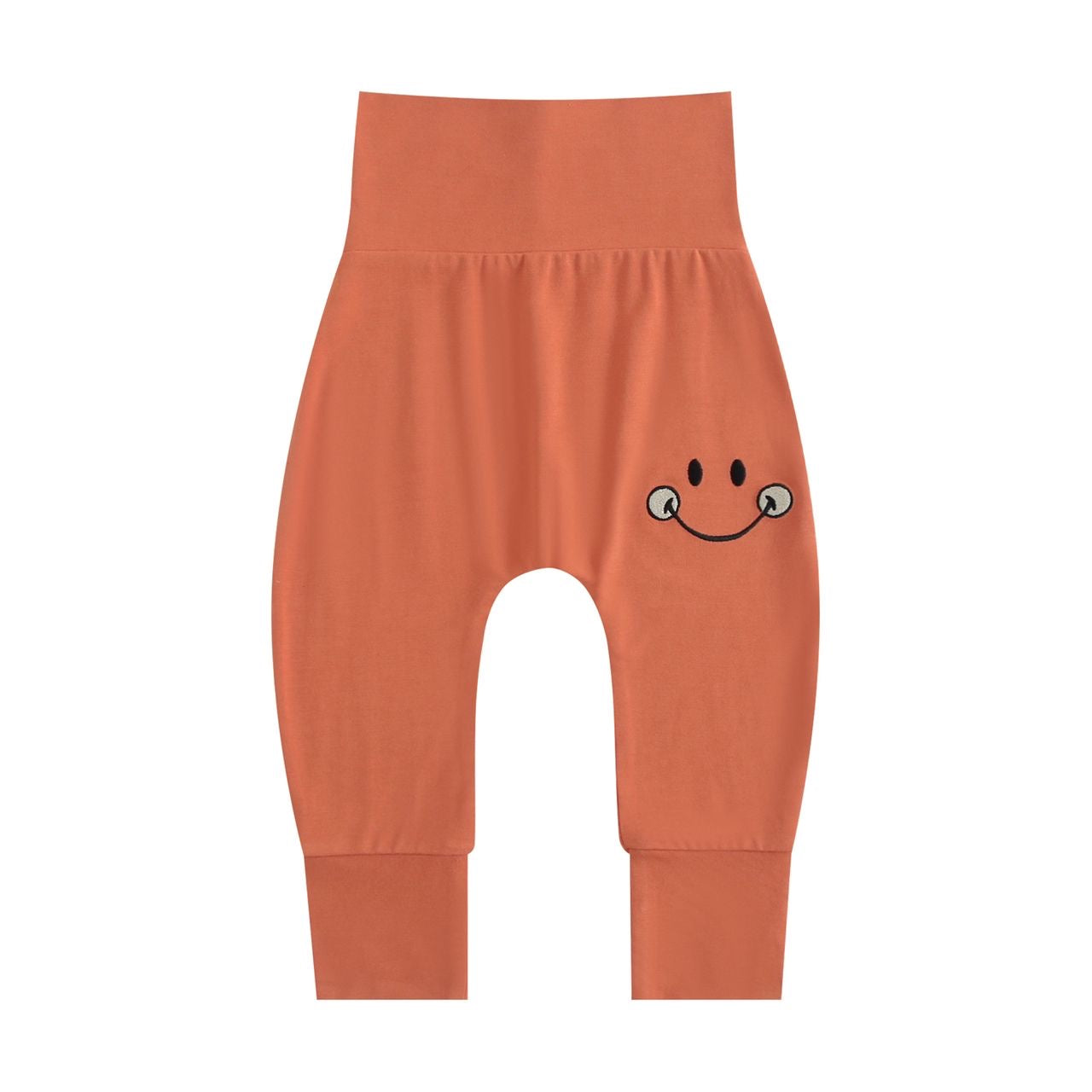 Grow With Me Pant - Mini Smiley® Happy Rust - Luxe Bamboo