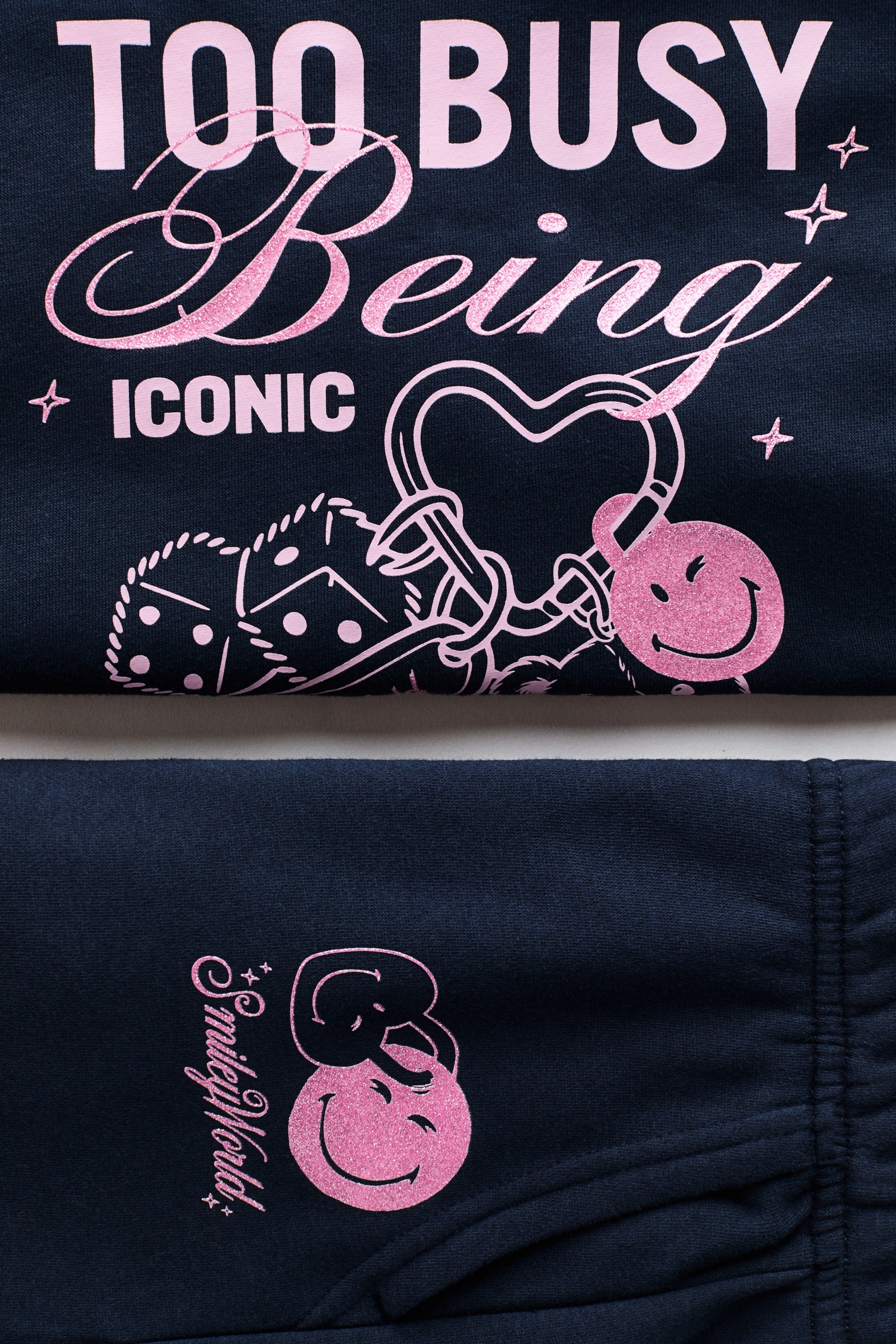 2-piece motif-detail sweatshirt set