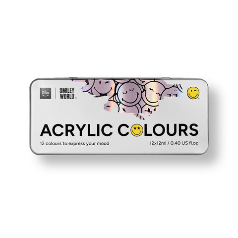 Artsmile & SmileyWorld® Acrylic Colours, Set of 12*12ml