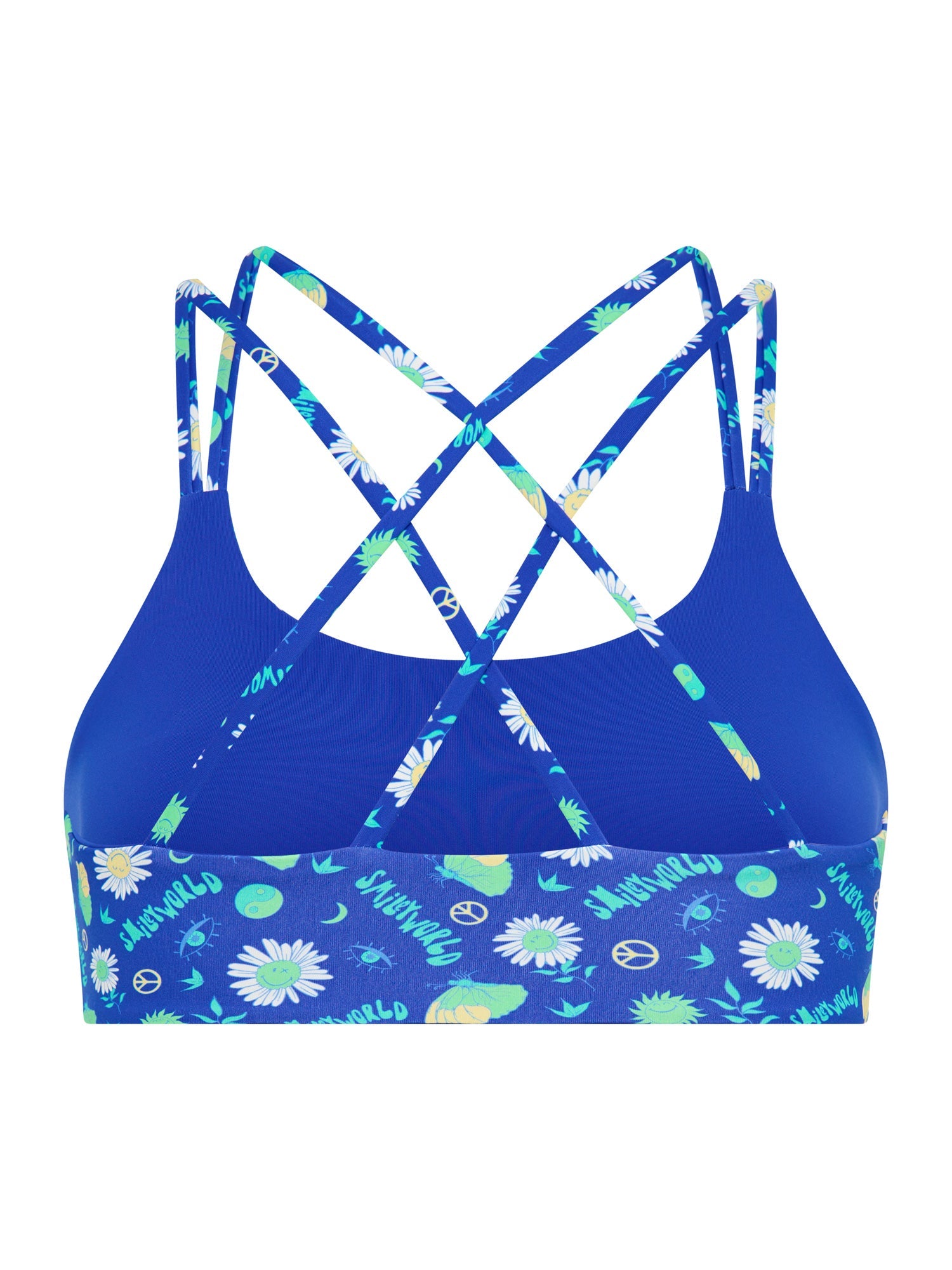 SmileyWorld® | Modibodi Teen Swimwear Reversible Crop Top Boho Botanical Blue