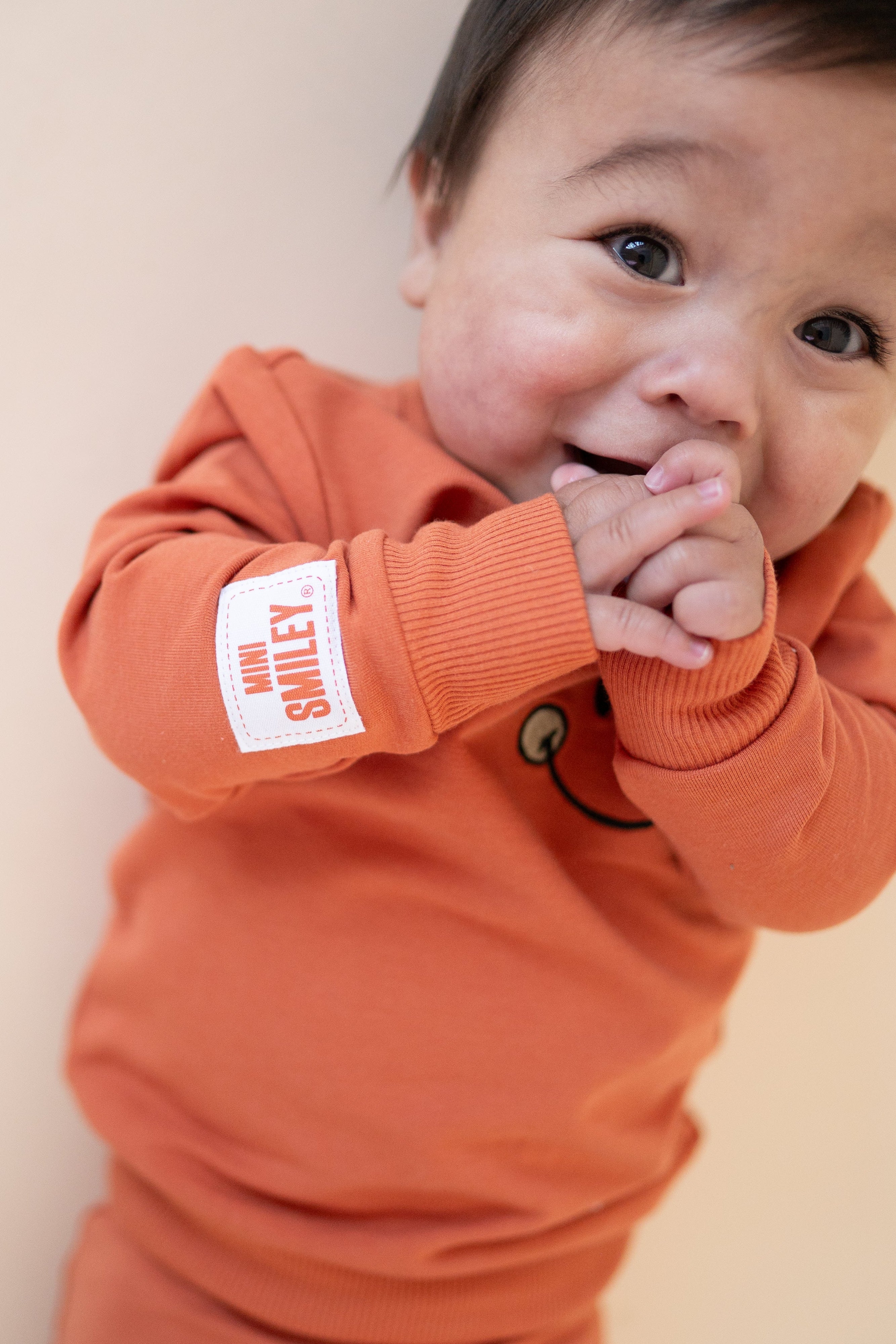 Crewneck - Mini Smiley® Happy Rust - Luxe Bamboo Cotton French Terry
