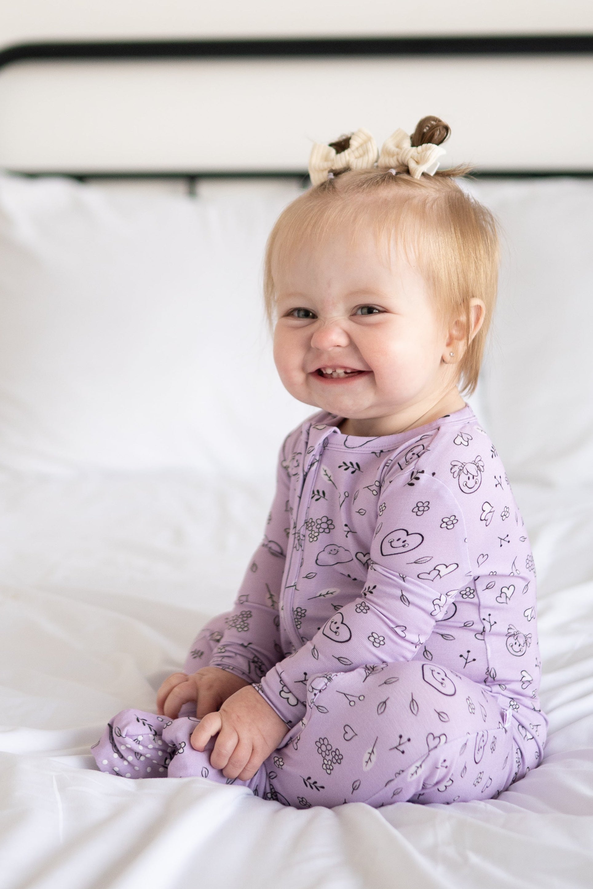 Flexi-Fit Zip PJ - Mini Smiley® Lilac Doodle - Luxe Bamboo