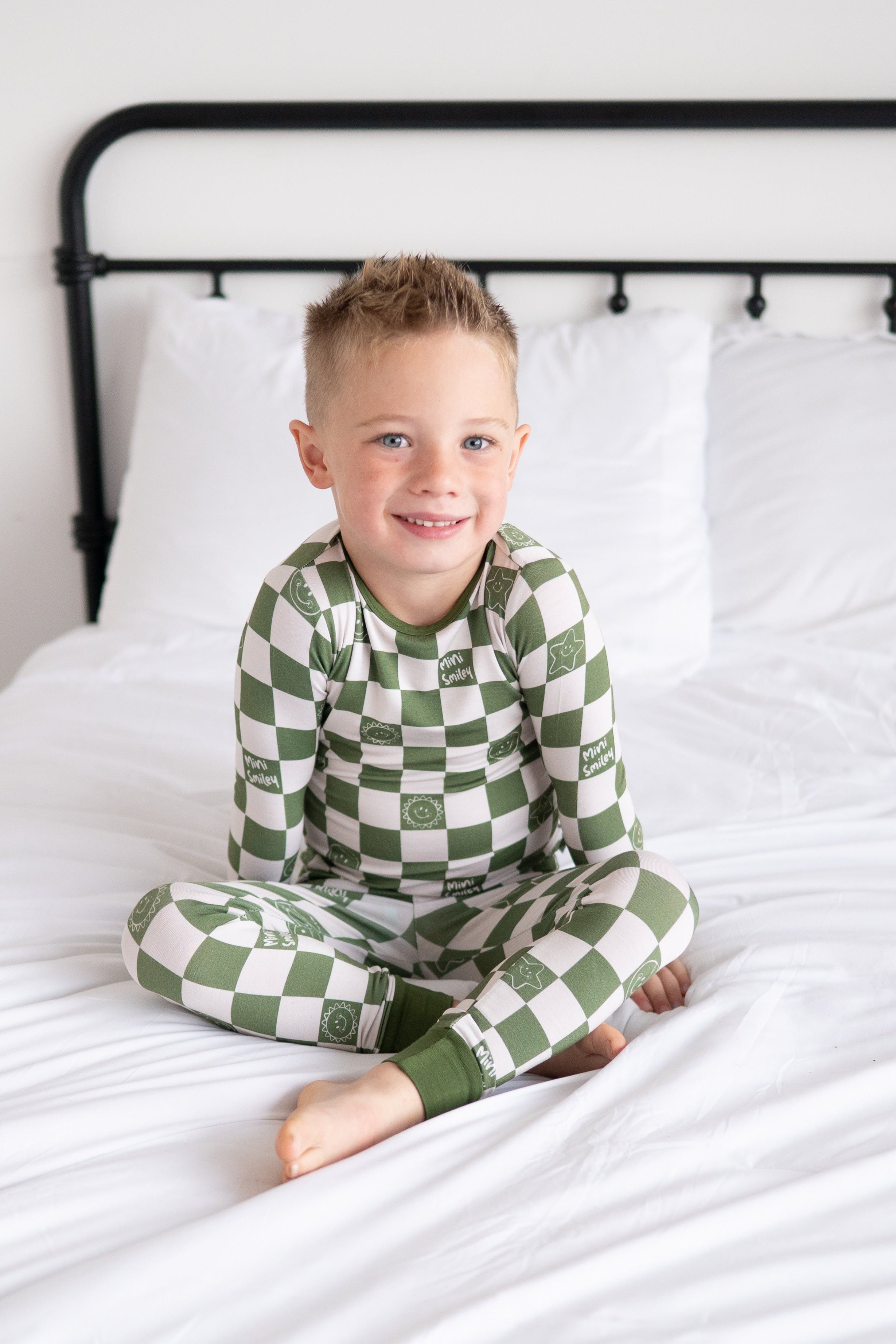 Classic Fit PJ Set - Mini Smiley® Check - Luxe Bamboo