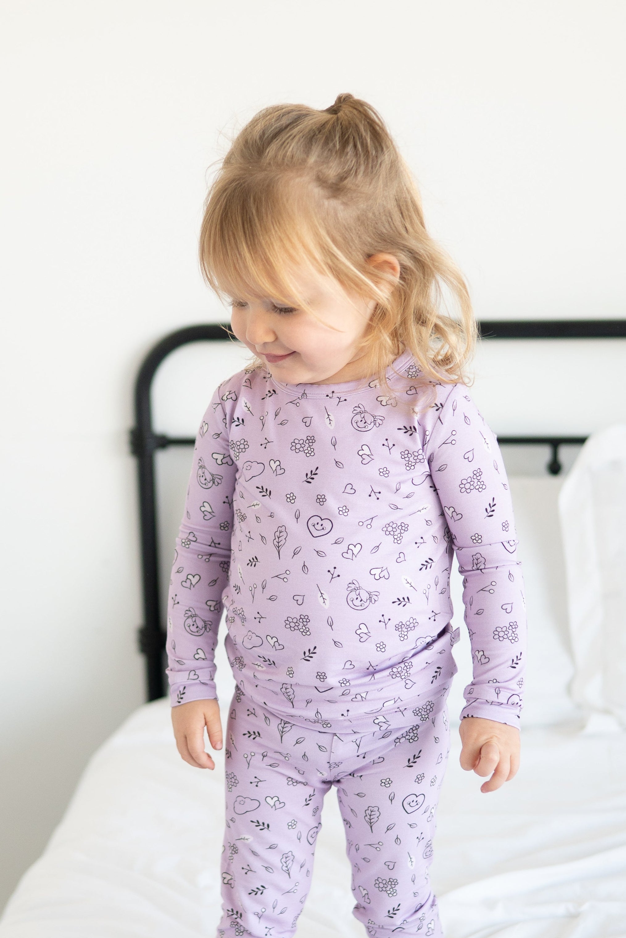 Classic Fit PJ Set - Mini Smiley® Lilac Doodle - Luxe Bamboo