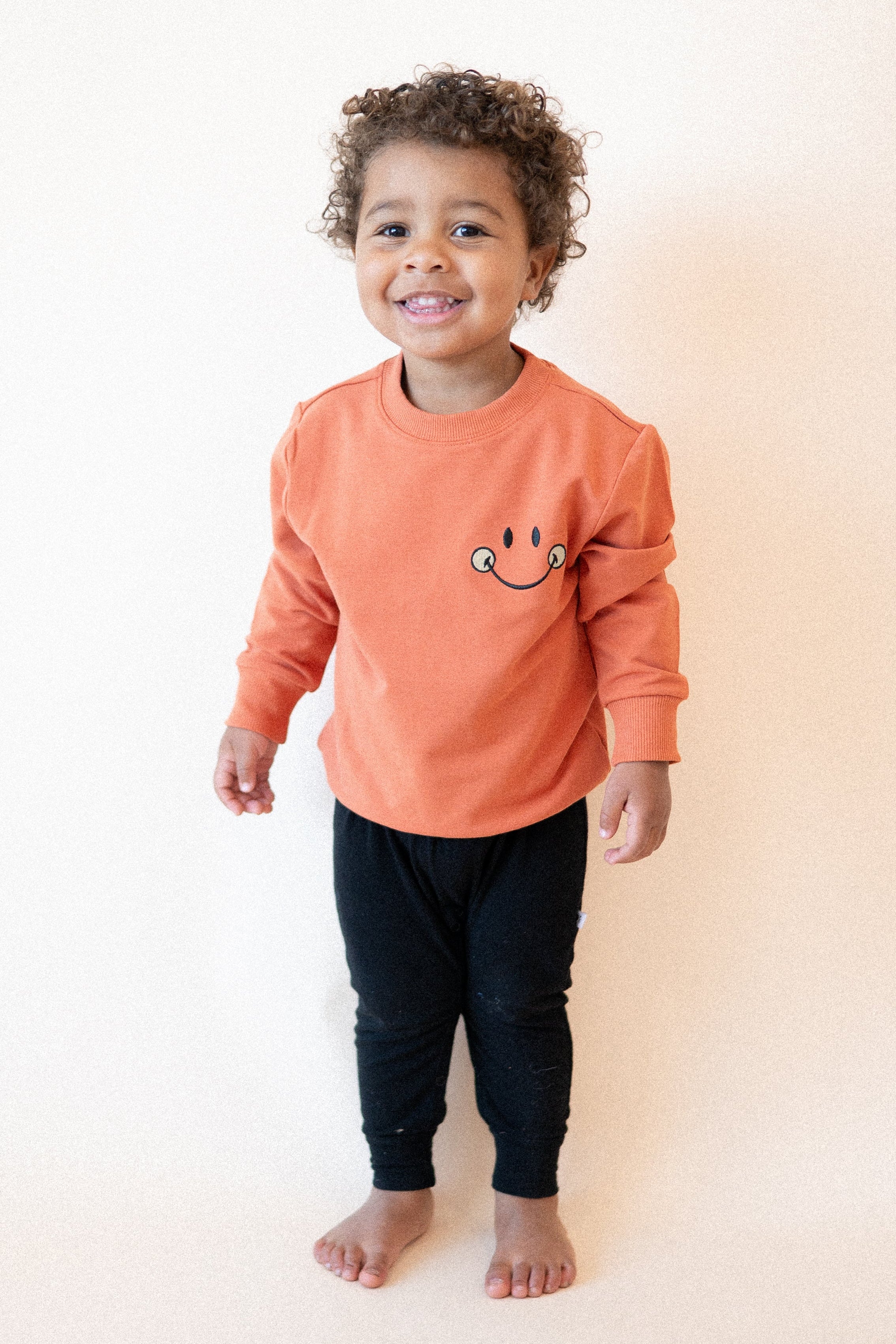 Crewneck - Mini Smiley® Happy Rust - Luxe Bamboo Cotton French Terry