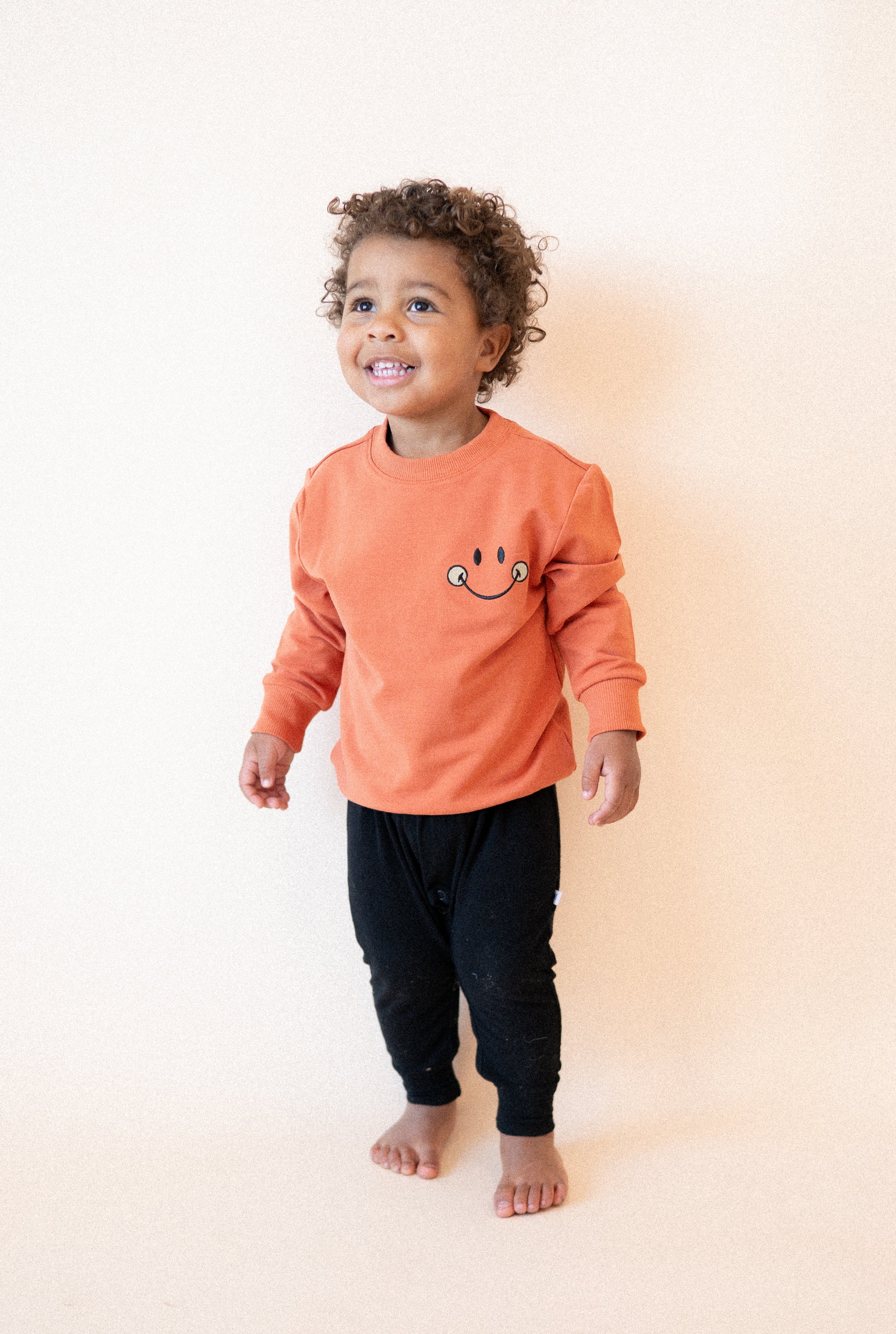 Crewneck - Mini Smiley® Happy Rust - Luxe Bamboo Cotton French Terry