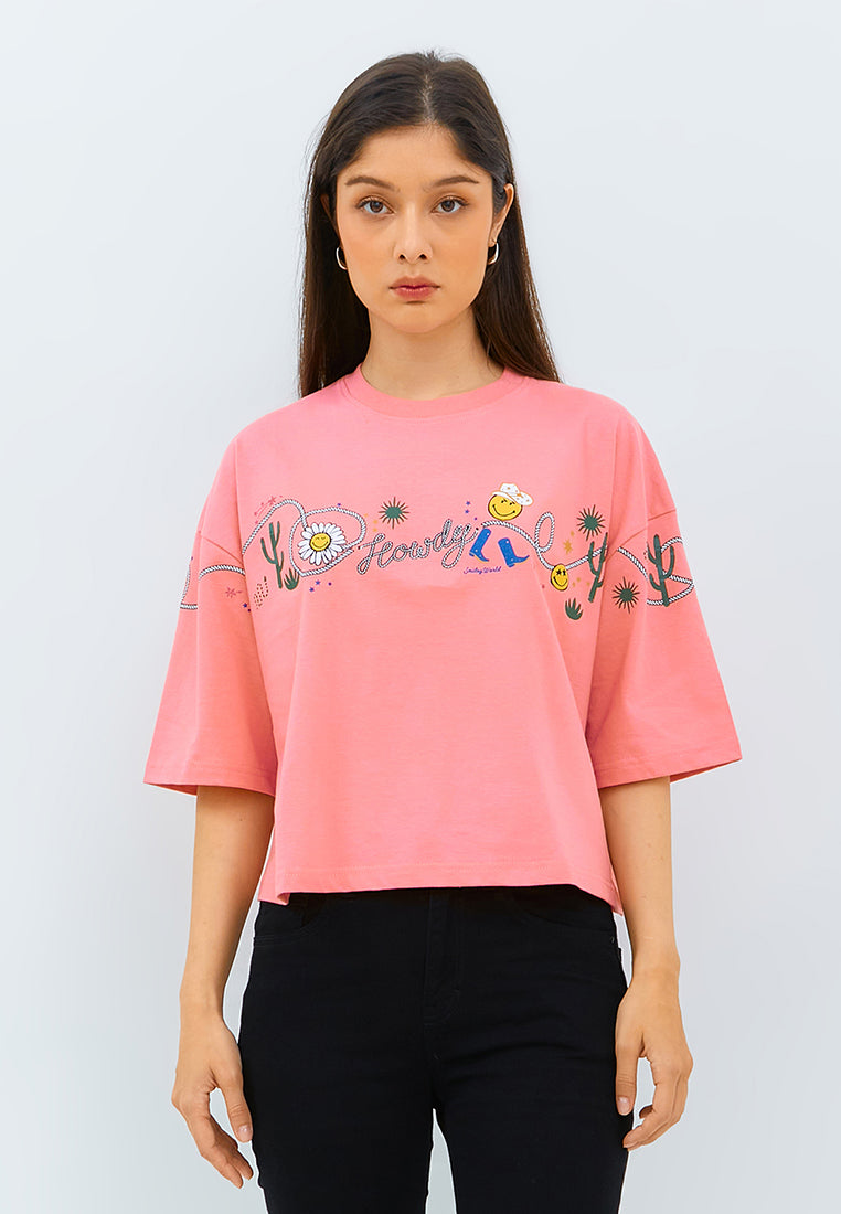 SmileyWorld - T-shirt Oversize Material Katun - Helga