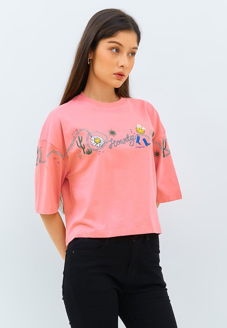 SmileyWorld - T-shirt Oversize Material Katun - Helga