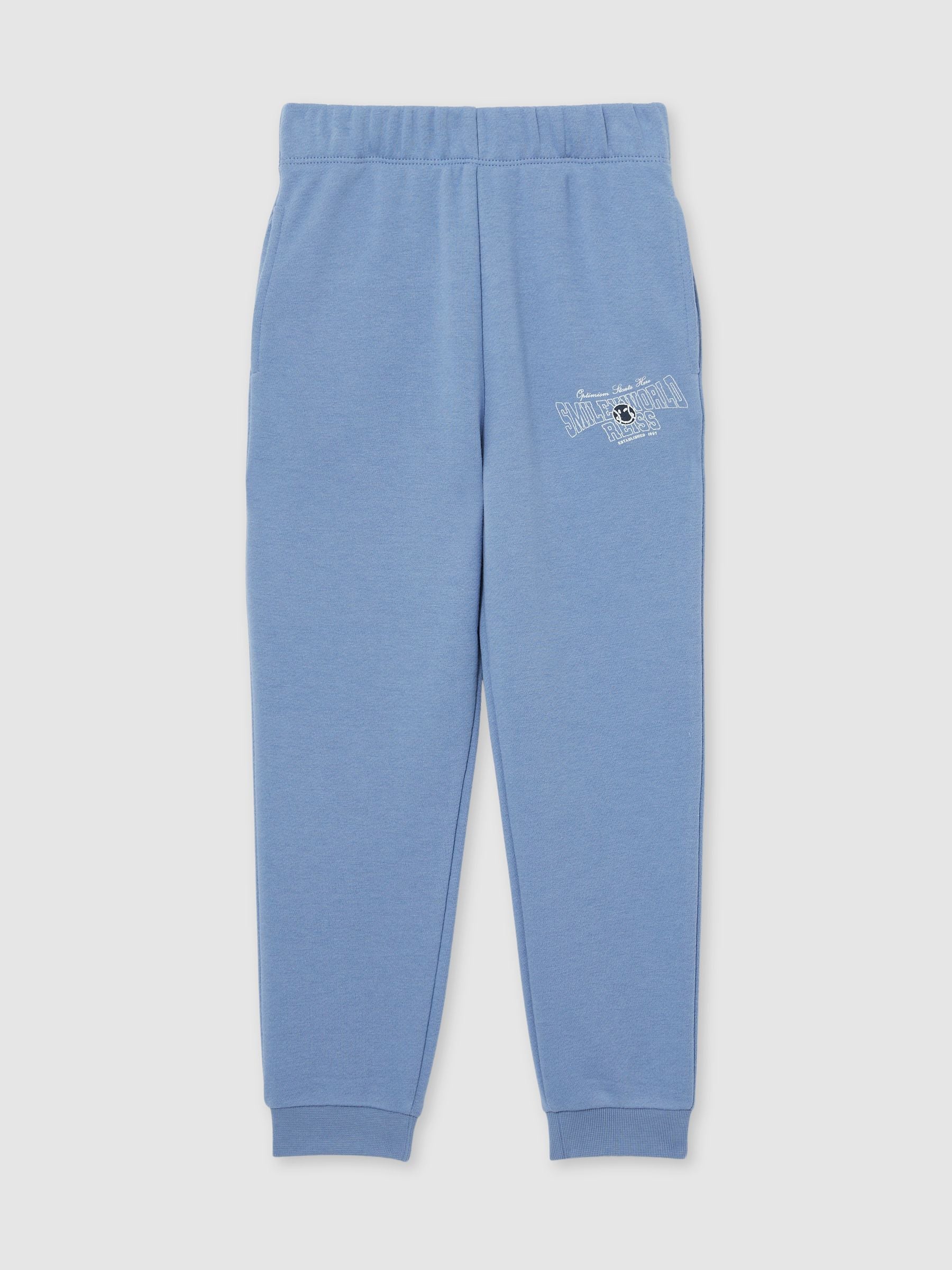 SmileyWorld | Reiss Cuffed Joggers Unisex Fit in Blue