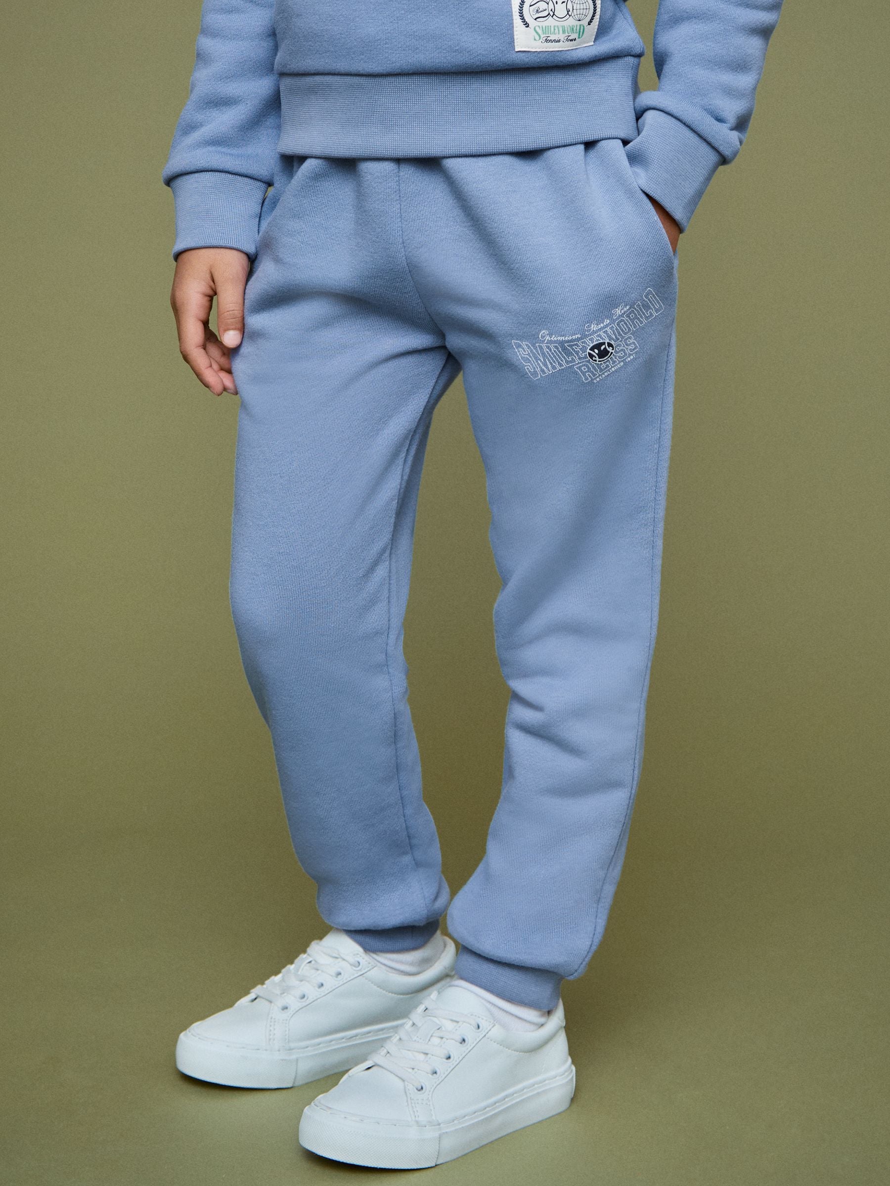 SmileyWorld | Reiss Cuffed Joggers Unisex Fit in Blue