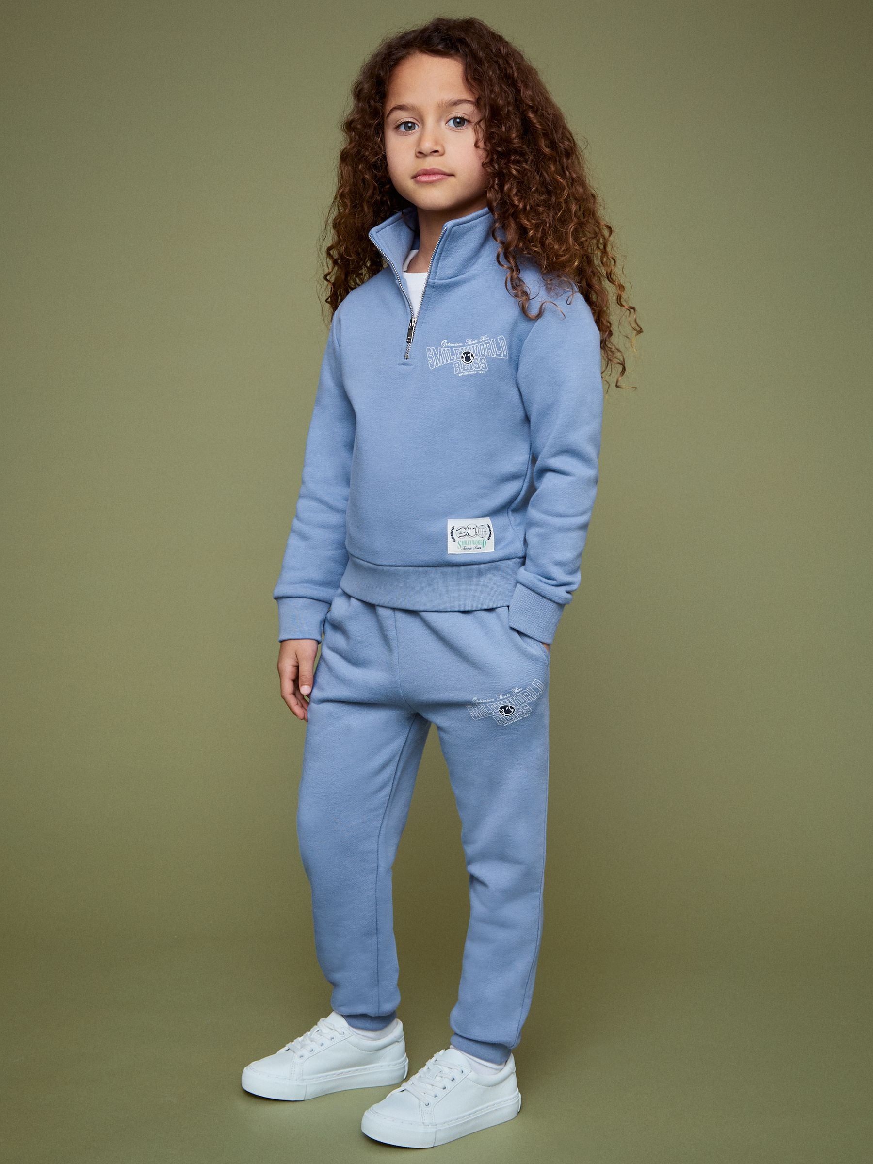 SmileyWorld | Reiss Cuffed Joggers Unisex Fit in Blue